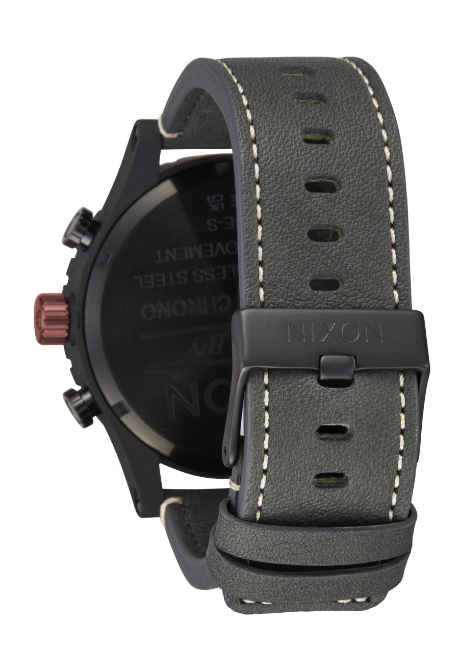 Nixon The 51-30 Chrono Leather Watch 5238-Black-Pumice-Charcoal