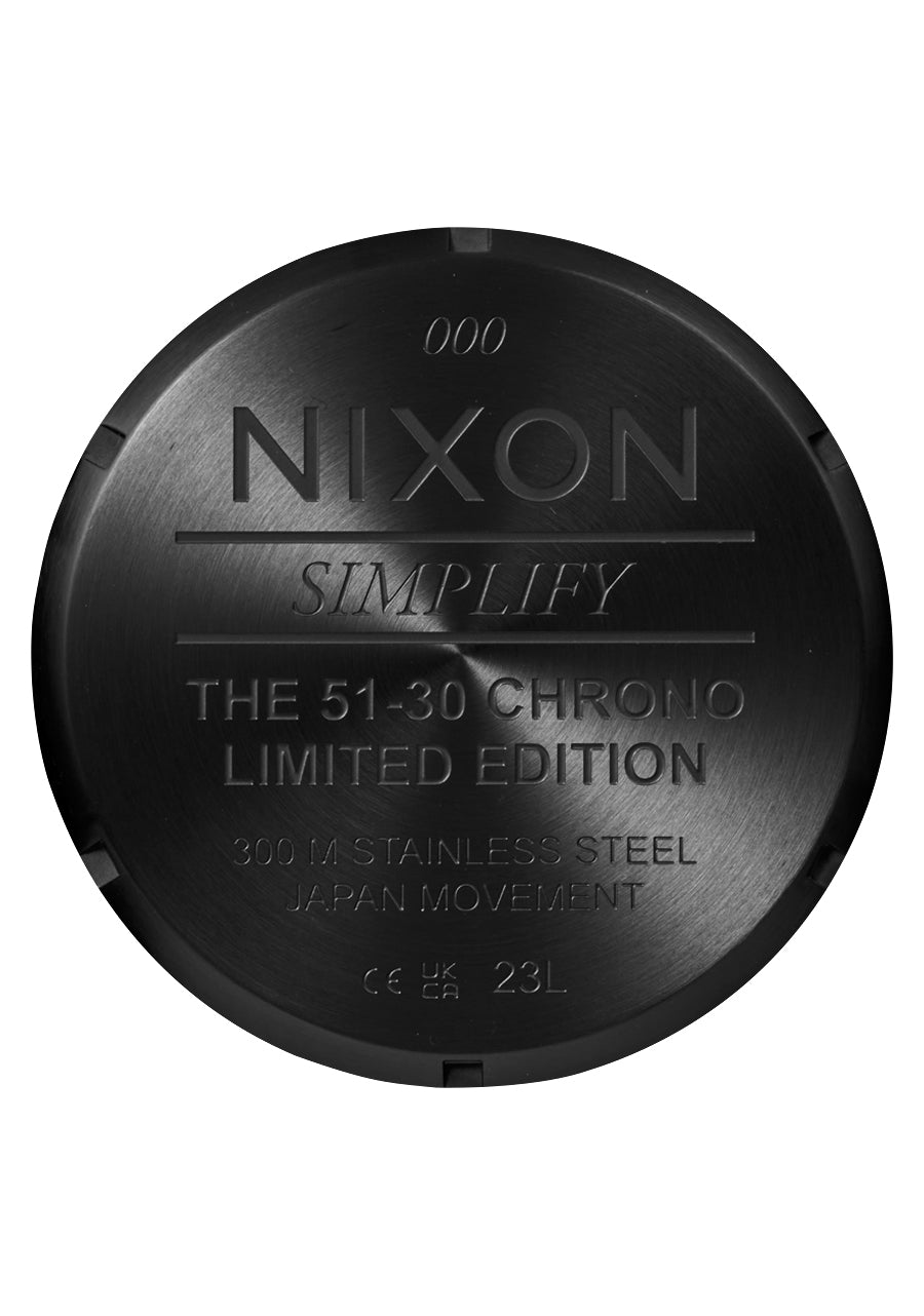 Nixon The 51-30 Chrono Leather Watch 5238-Black-Pumice-Charcoal