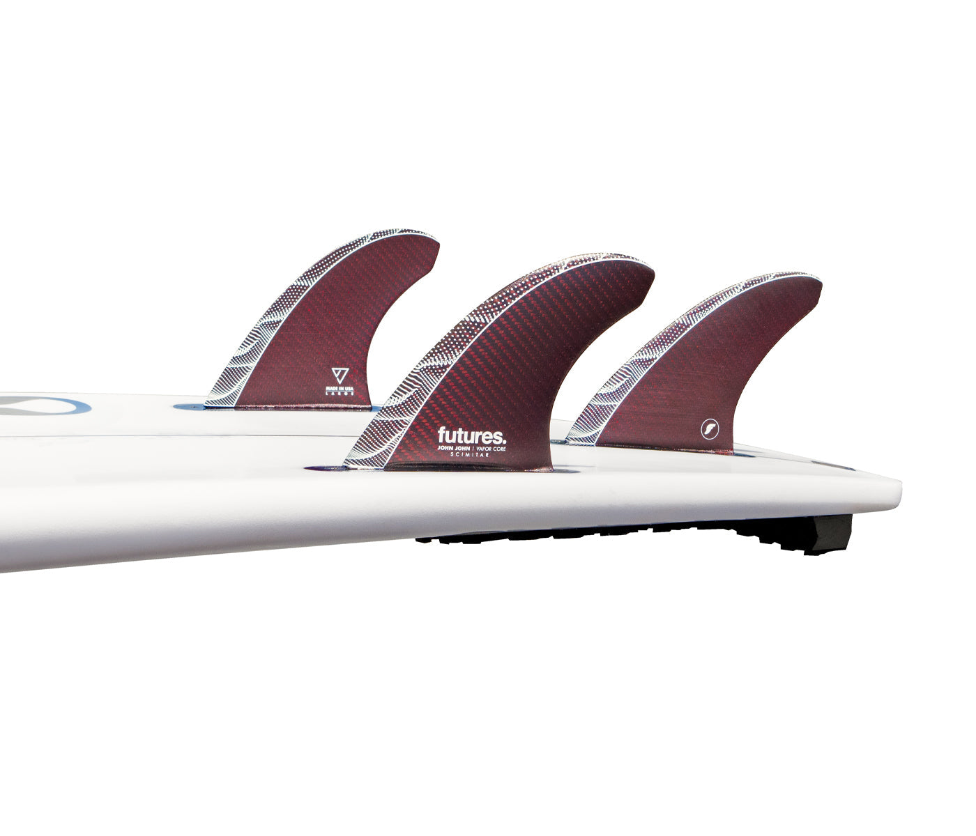 Futures Fins JJF Scimitar Vapor Core Thruster Fin Set Red-Carbon L