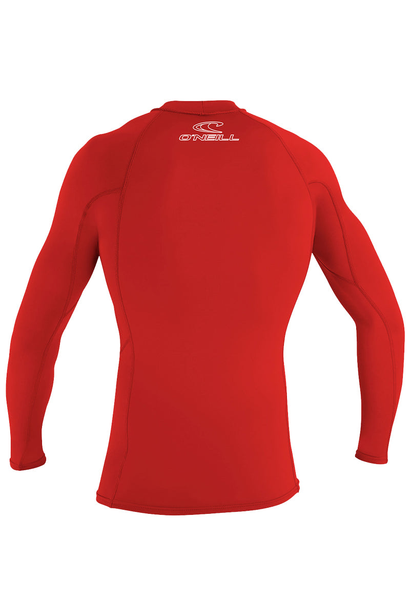 O'Neill Basic Skins L/S Performance Fit RashGuard Red L