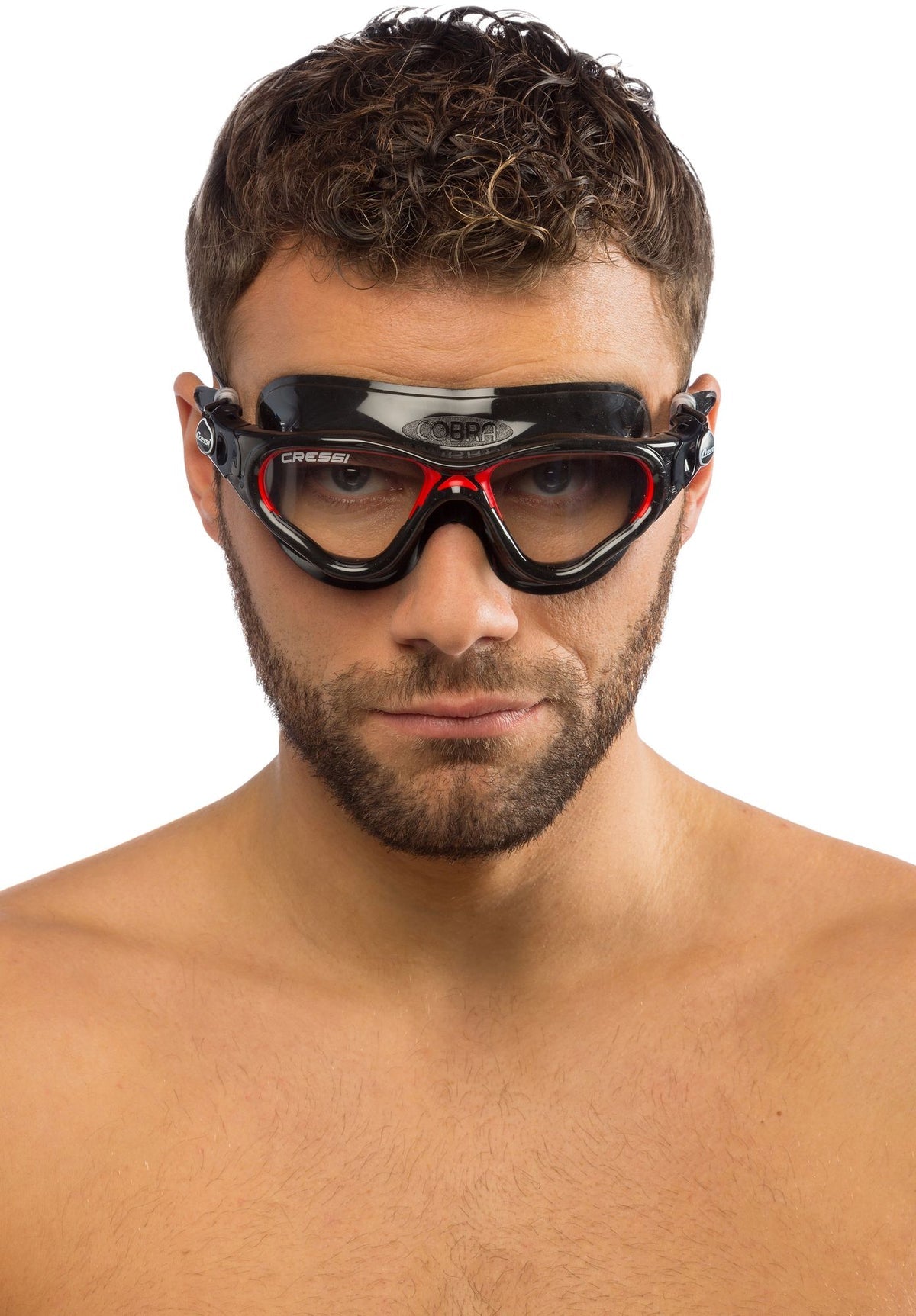 Cressi Cobra Swim Goggle Black/Red/Clear