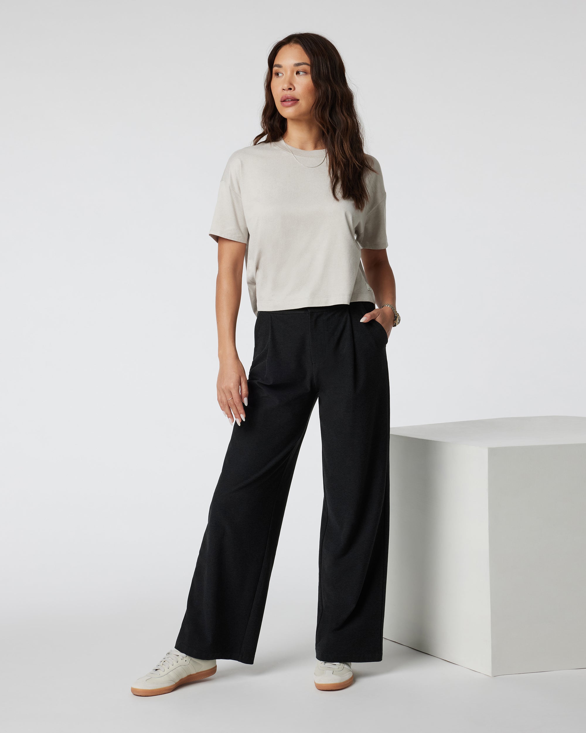 Vuori Women's Energy SS Tee HEE-EcruHeather L