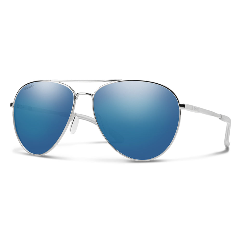 Smith Layback Polarized Sunglasses Silver BlueMirror