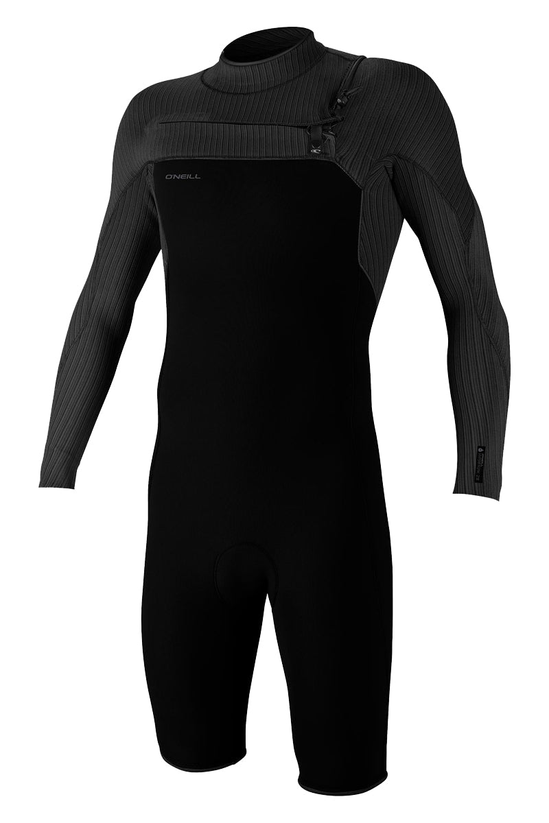 O Neill Hyperfreak 2mm Chest Zip LS Springsuit A00-22-Black-Black MT