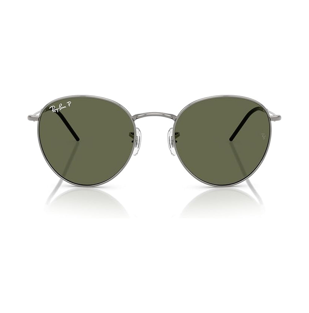 Ray-Ban Round Reverse Polarized Sunglasses Gunmetal DkGreen