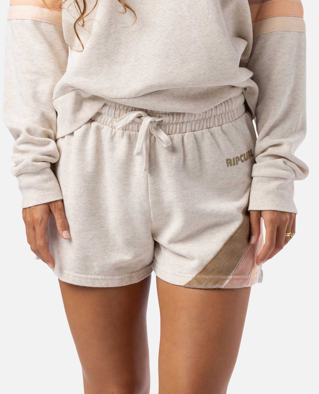 RIP CURL SURF REVIVAL FLEECE SHORT 8526-OatmealMarle XS
