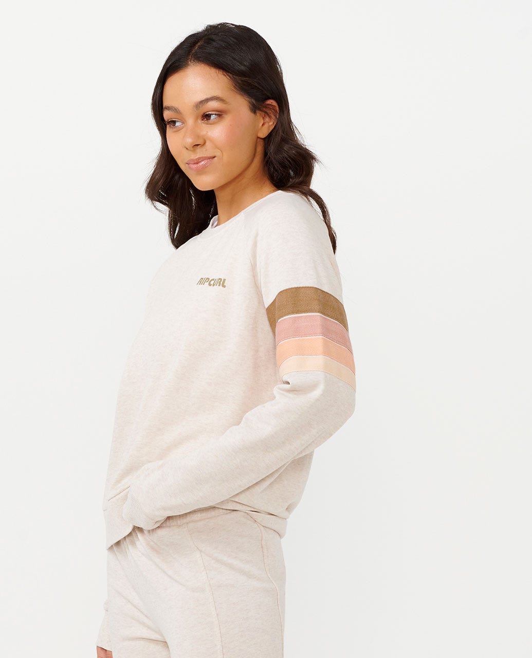 Rip Curl High Tide Raglan Crew 8526-OatmealMarle L