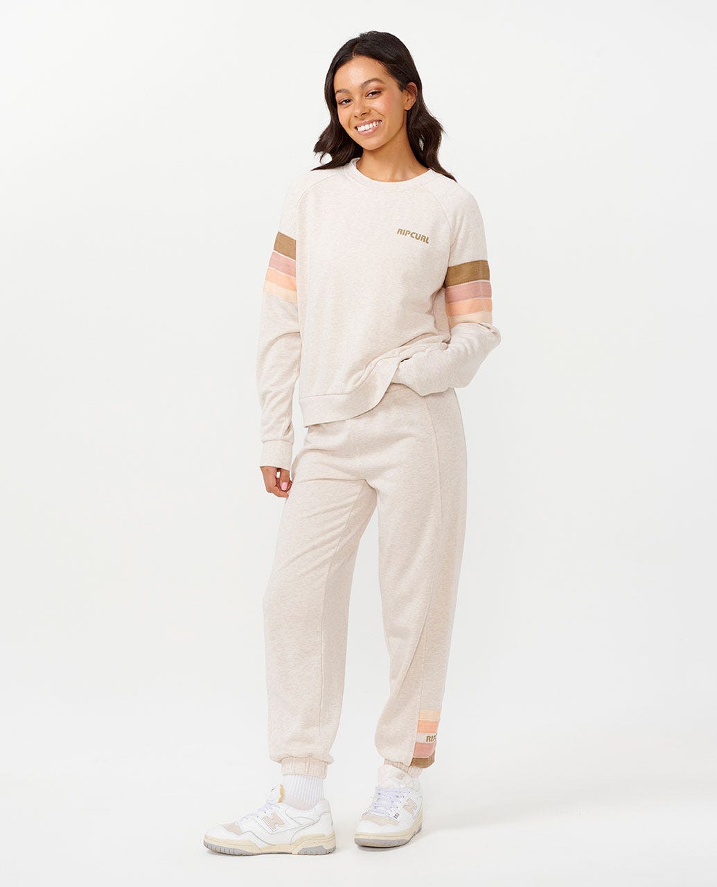 Rip Curl High Tide Raglan Crew 8526-OatmealMarle L