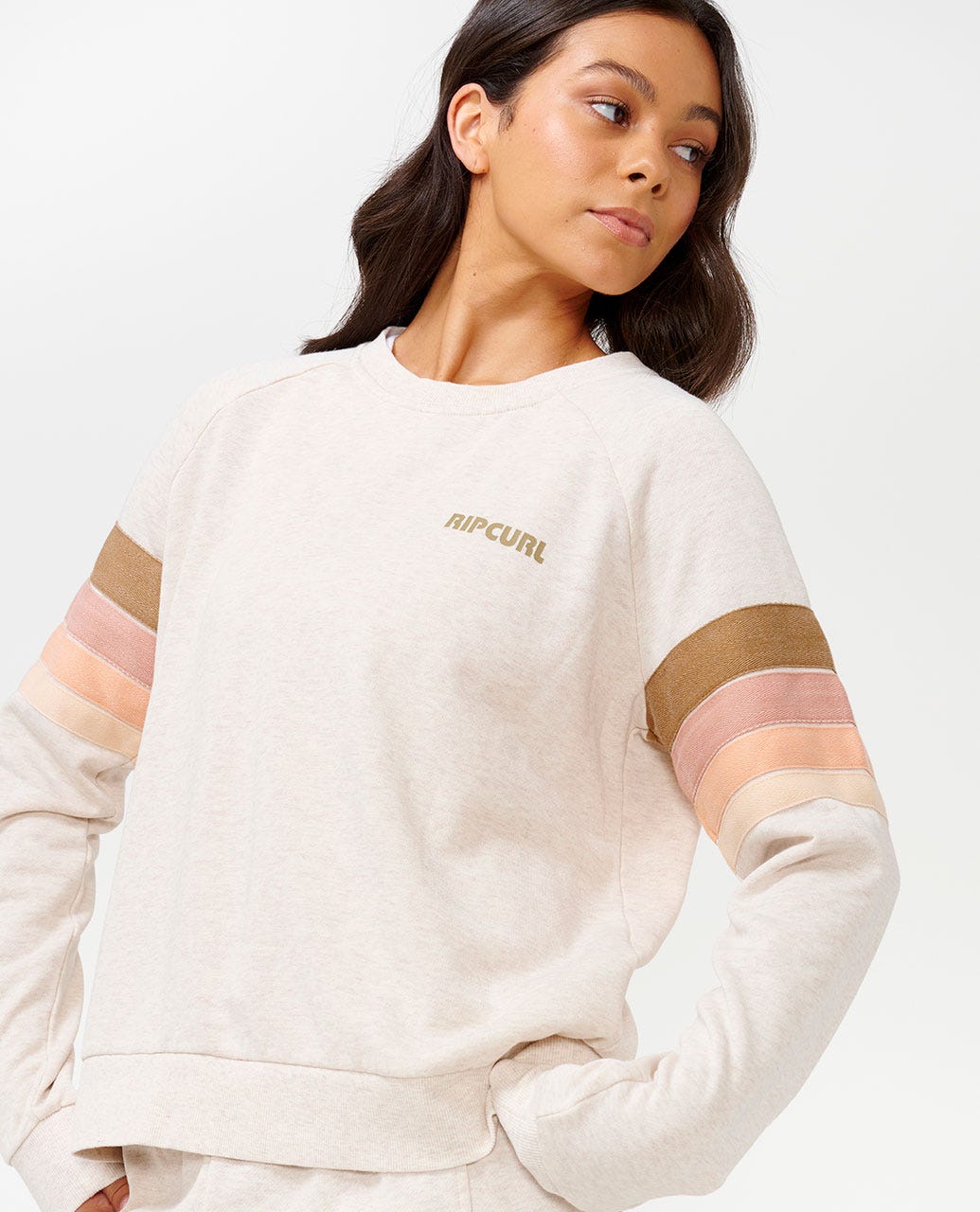 Rip Curl High Tide Raglan Crew 8526-OatmealMarle L