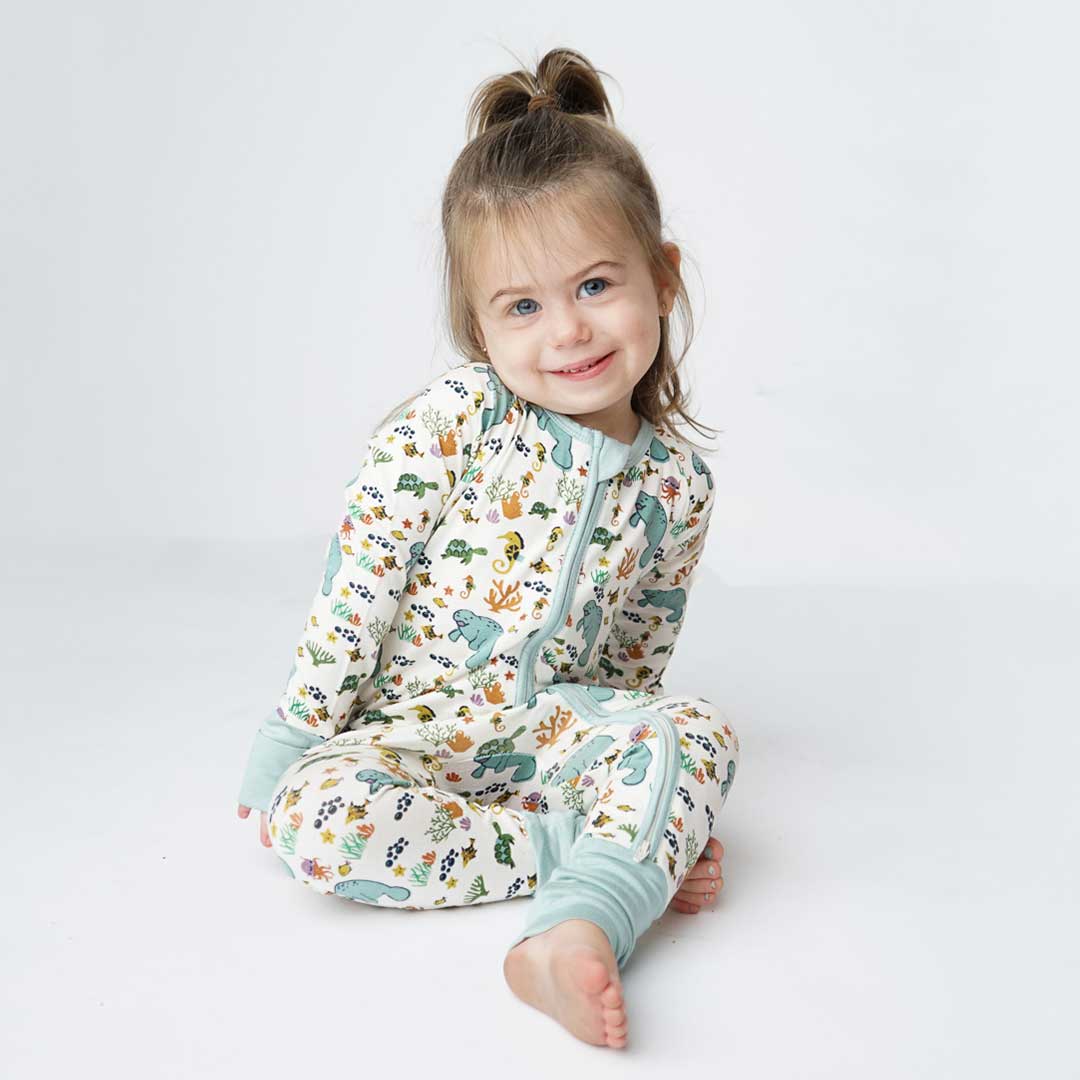 Emerson and Friends Convertible Baby Pajamas Manatee 3-6M