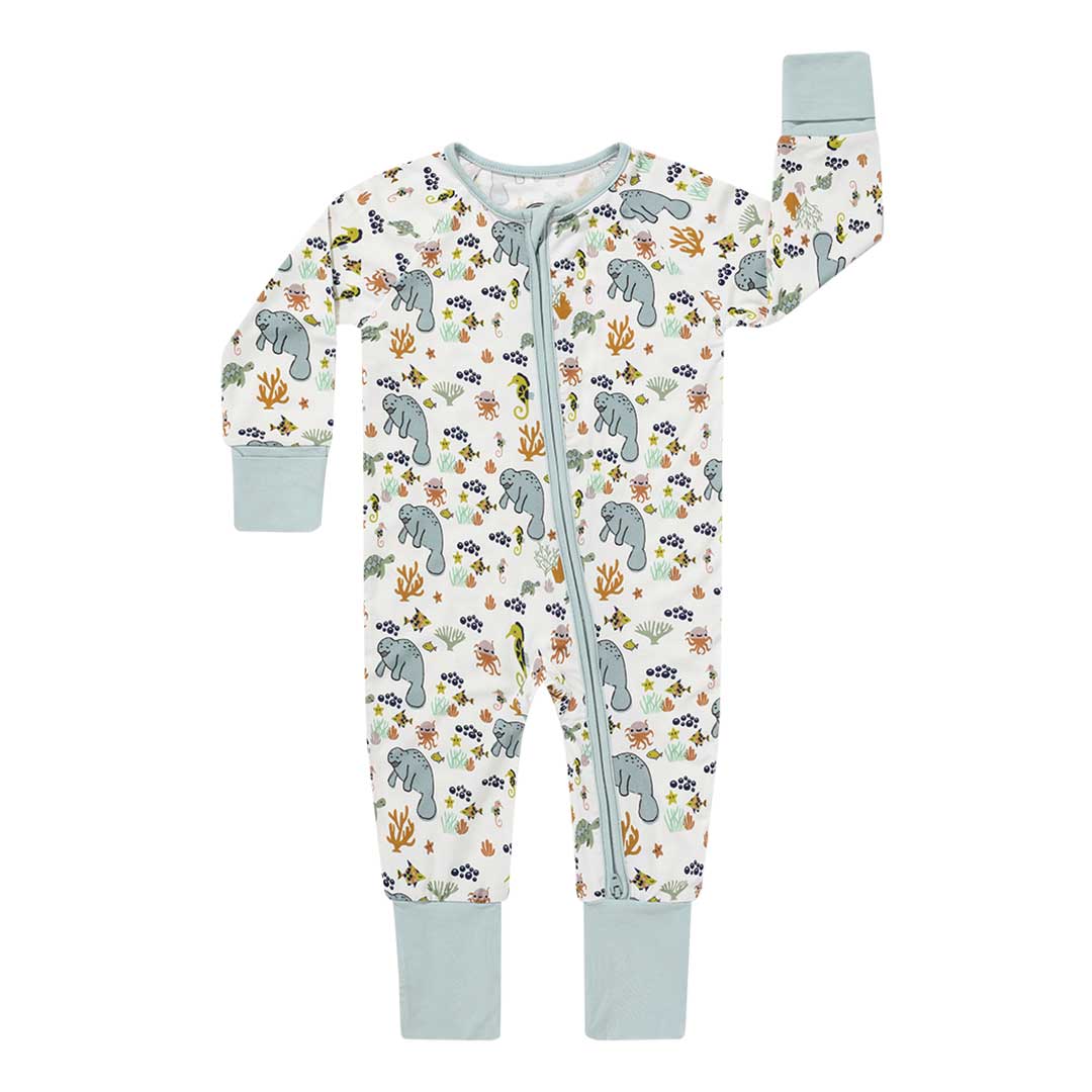 Emerson and Friends Convertible Baby Pajamas Manatee 6-12M