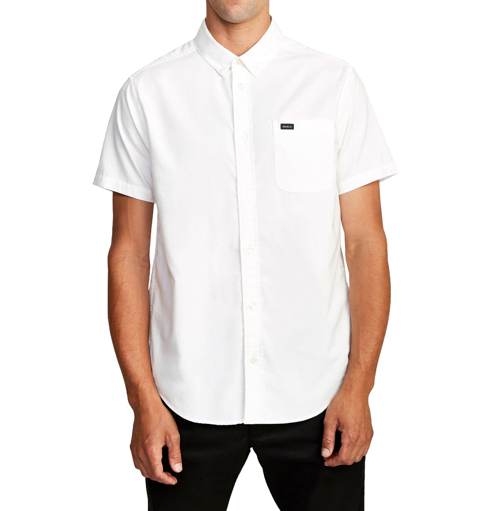 RVCA That'll Do Stretch Button-Up SS Shirt WHT L