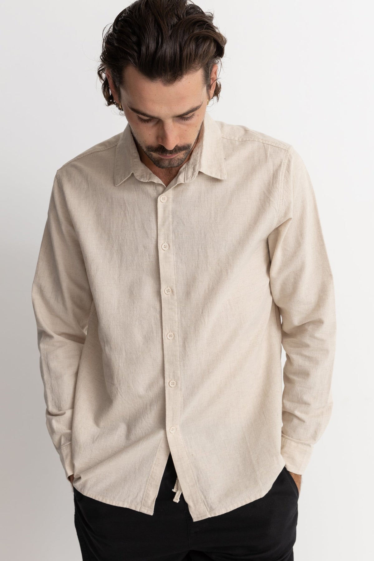 Rhythm Classic Linen LS Shirt SAN S