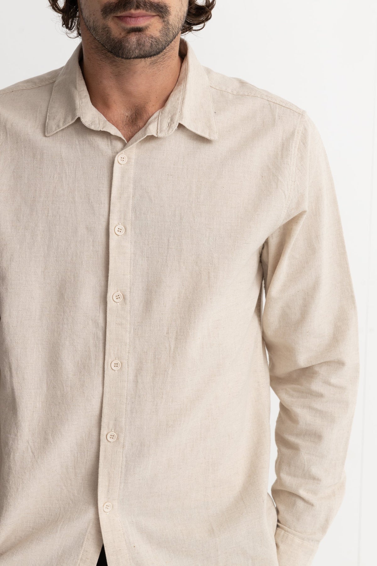 Rhythm Classic Linen LS Shirt SAN S