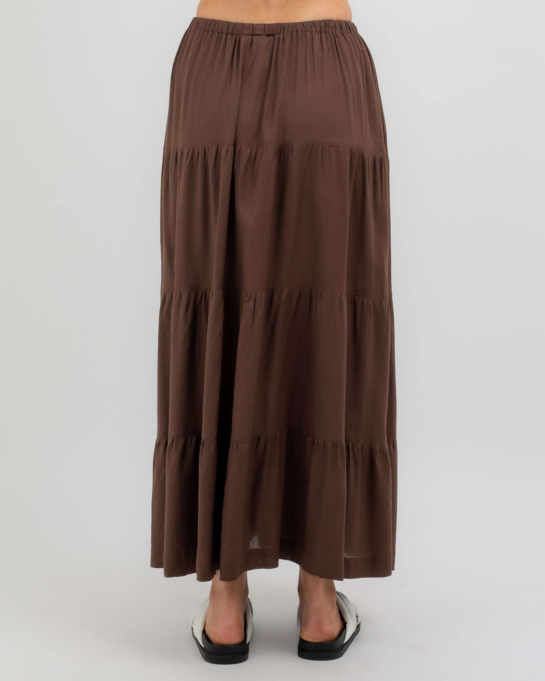 Rhythm Classic Tiered Maxi Skirt CHO 2S
