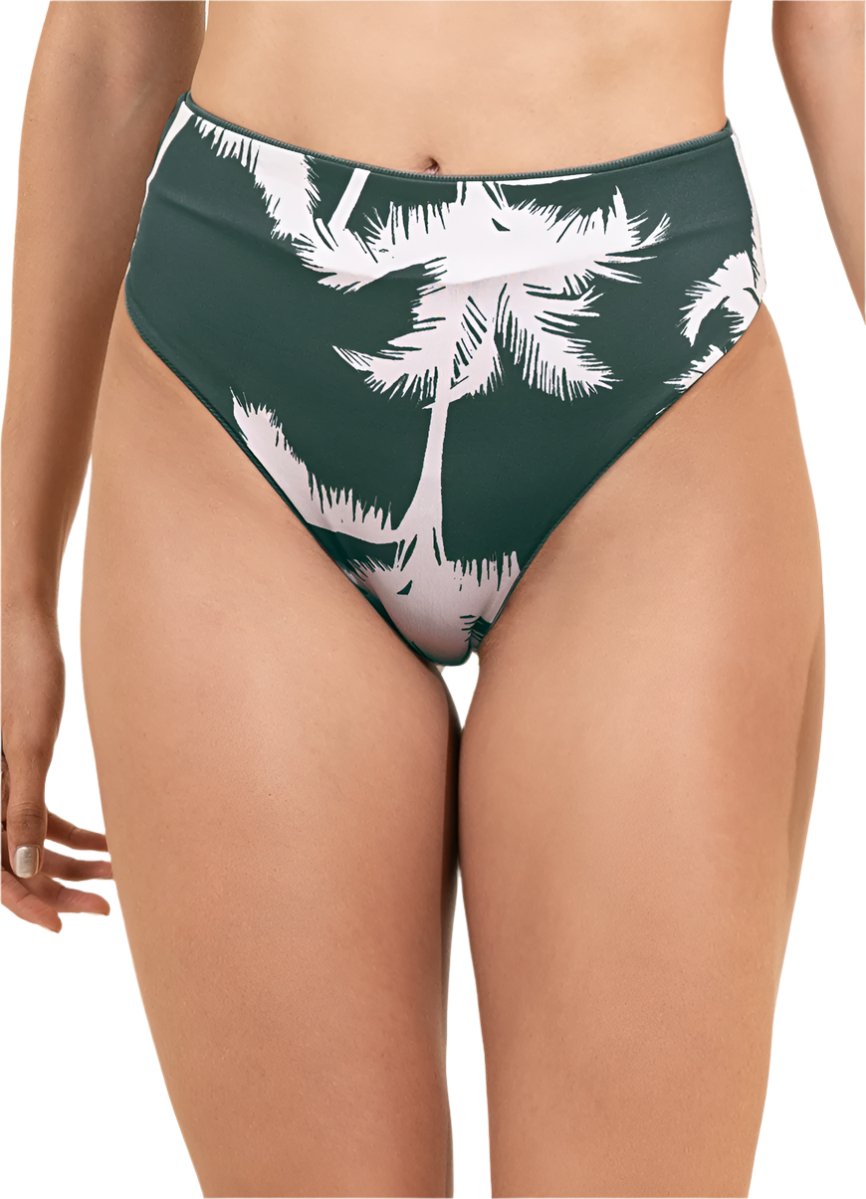 Maaji Suzy Q High Rise/High Leg Bikini Bottom Dark Green MD