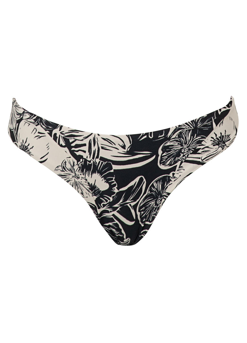 Maaji Sepia Fiori Sublimity Regular Rise Classic Bikini Bottom Black SM