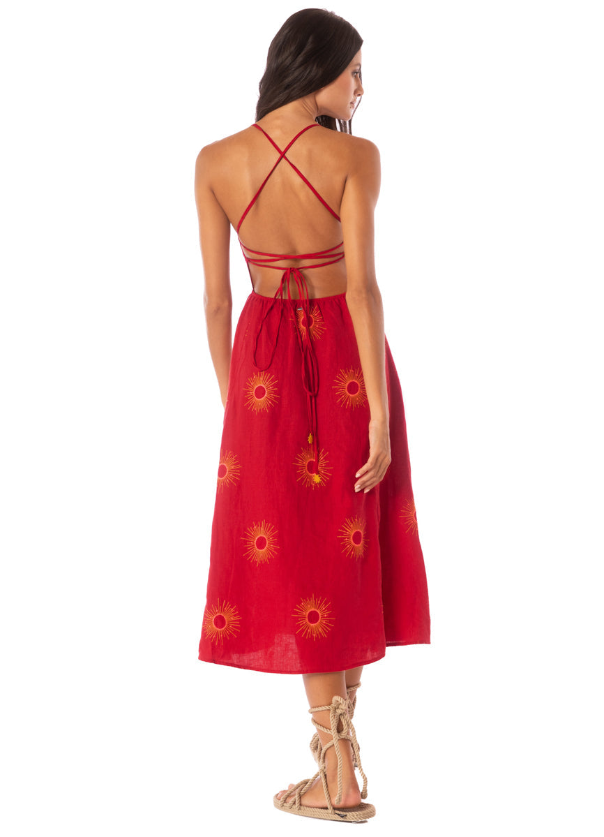 Maaji Eclipse Remi Midi Dress Red SM
