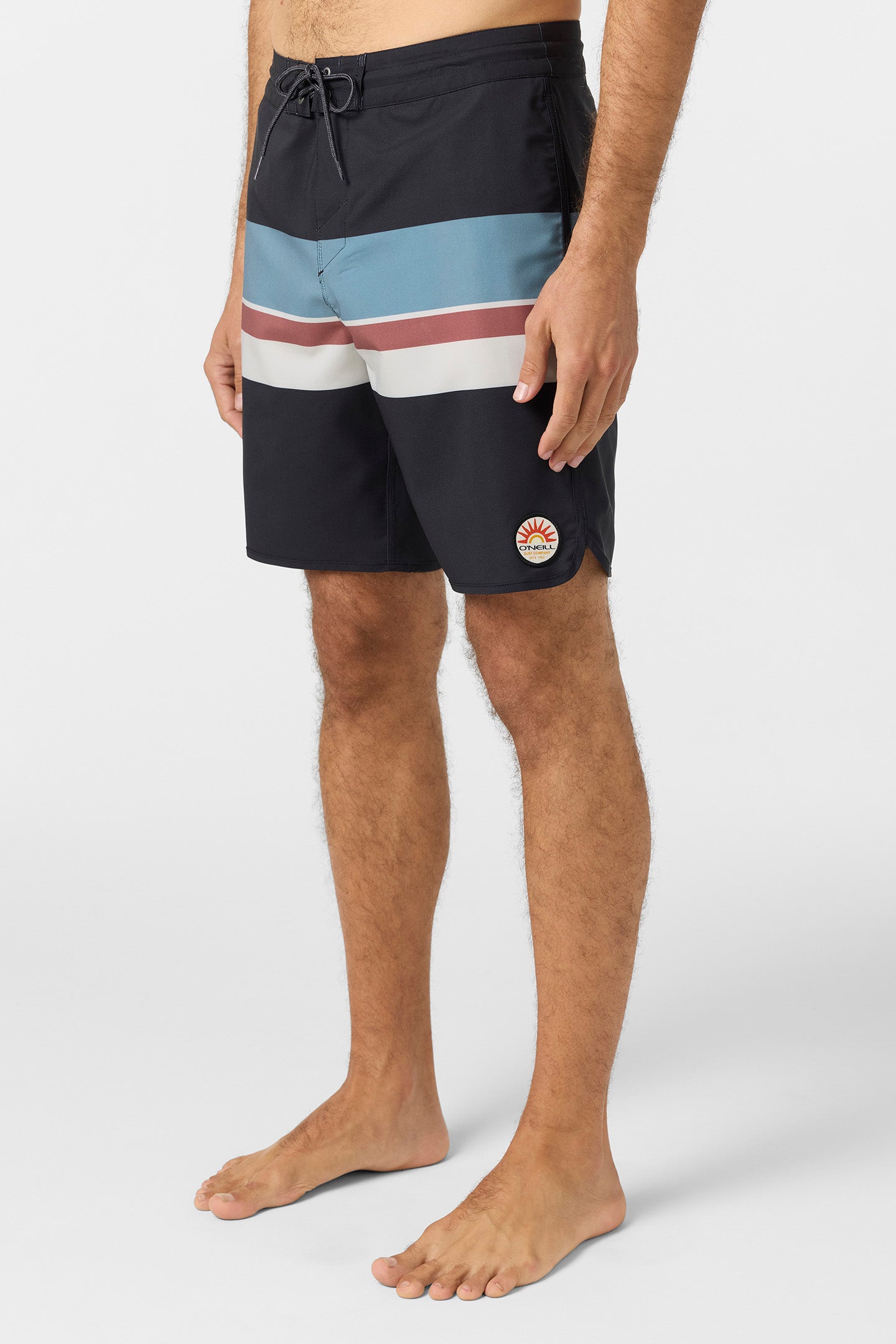 O'Neill Cruzer Stripe Scallop 18in Boardshort BLK 32