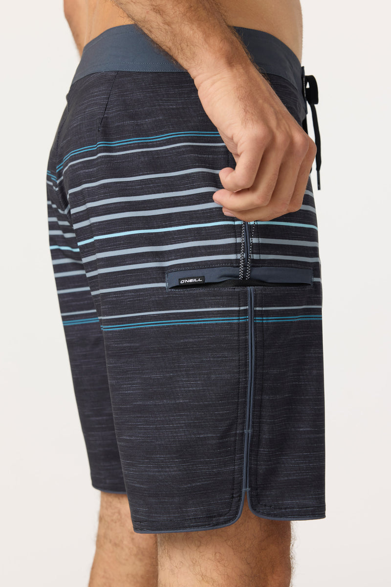 O'Neill Hyperfreak Heat Stripe Scallop Boardshort BLK 32