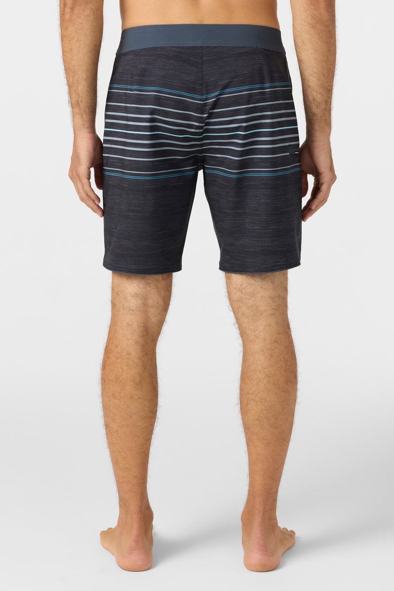 O'Neill Hyperfreak Heat Stripe Scallop Boardshort BLK 32