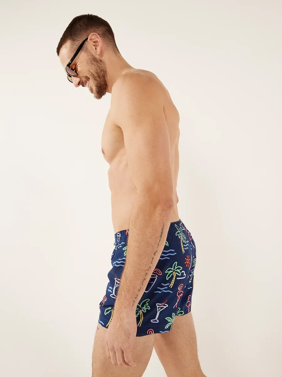 Chubbies Classic 4in Swim Trunk Navy-NeonLights S
