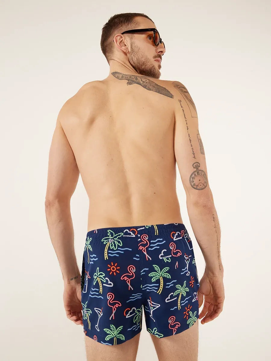 Chubbies Classic 4in Swim Trunk Navy-NeonLights S