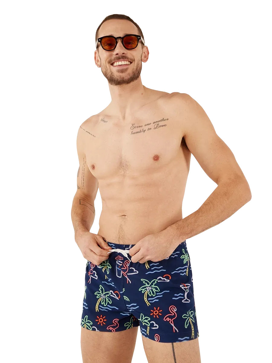 Chubbies Classic 4in Swim Trunk Navy-NeonLights M