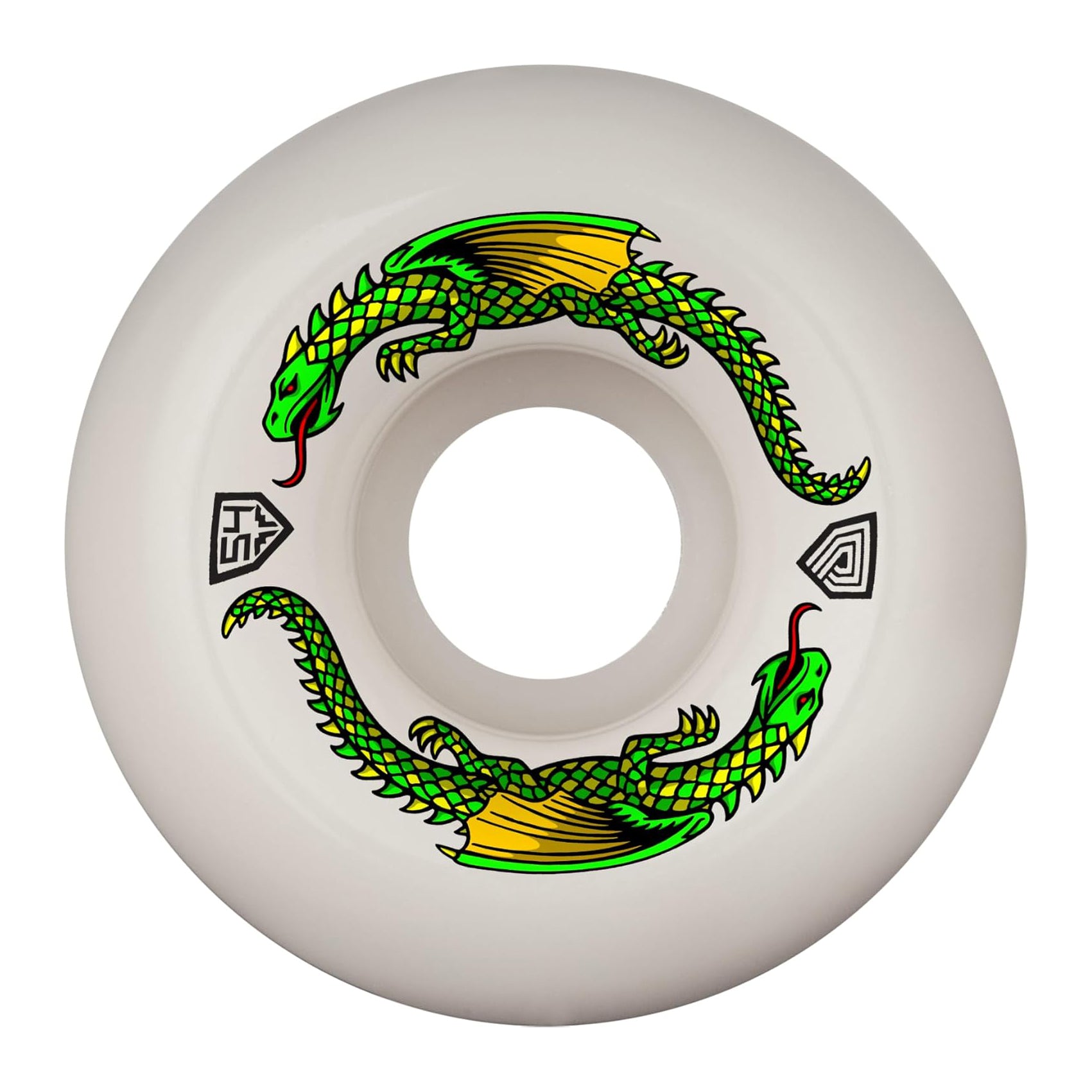 Powell Peralta Dragon Formula 93A Skateboard Wheels White 54x34 V6