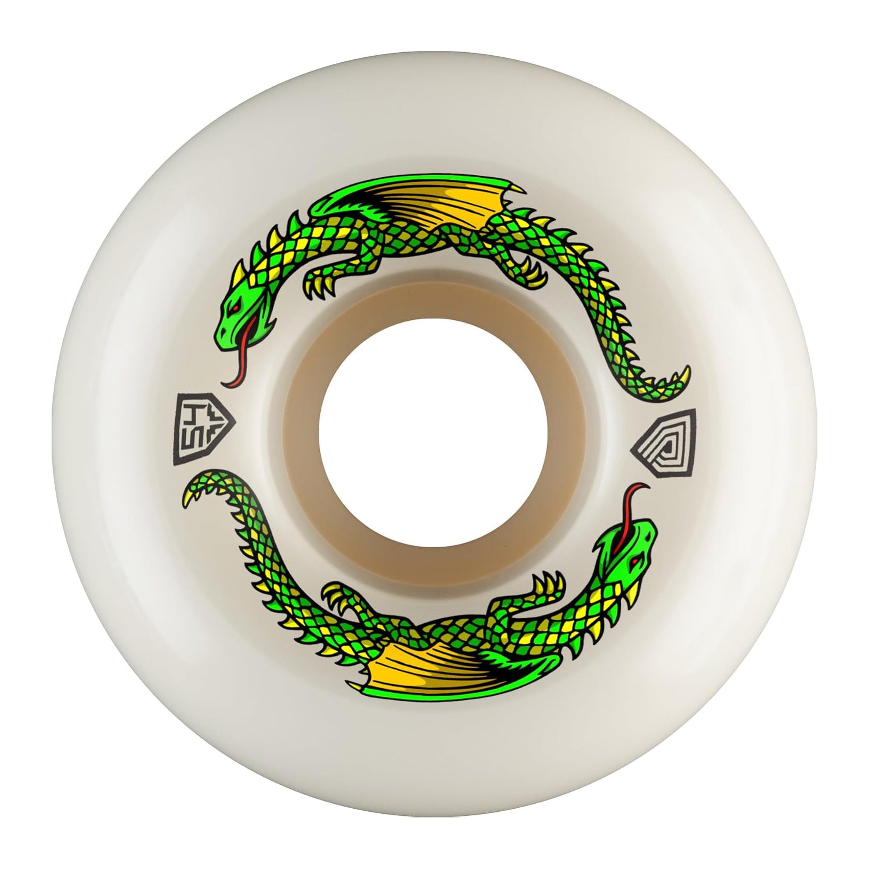 Powell Peralta Dragon Formula 93A Skateboard Wheels White 54x39 A2