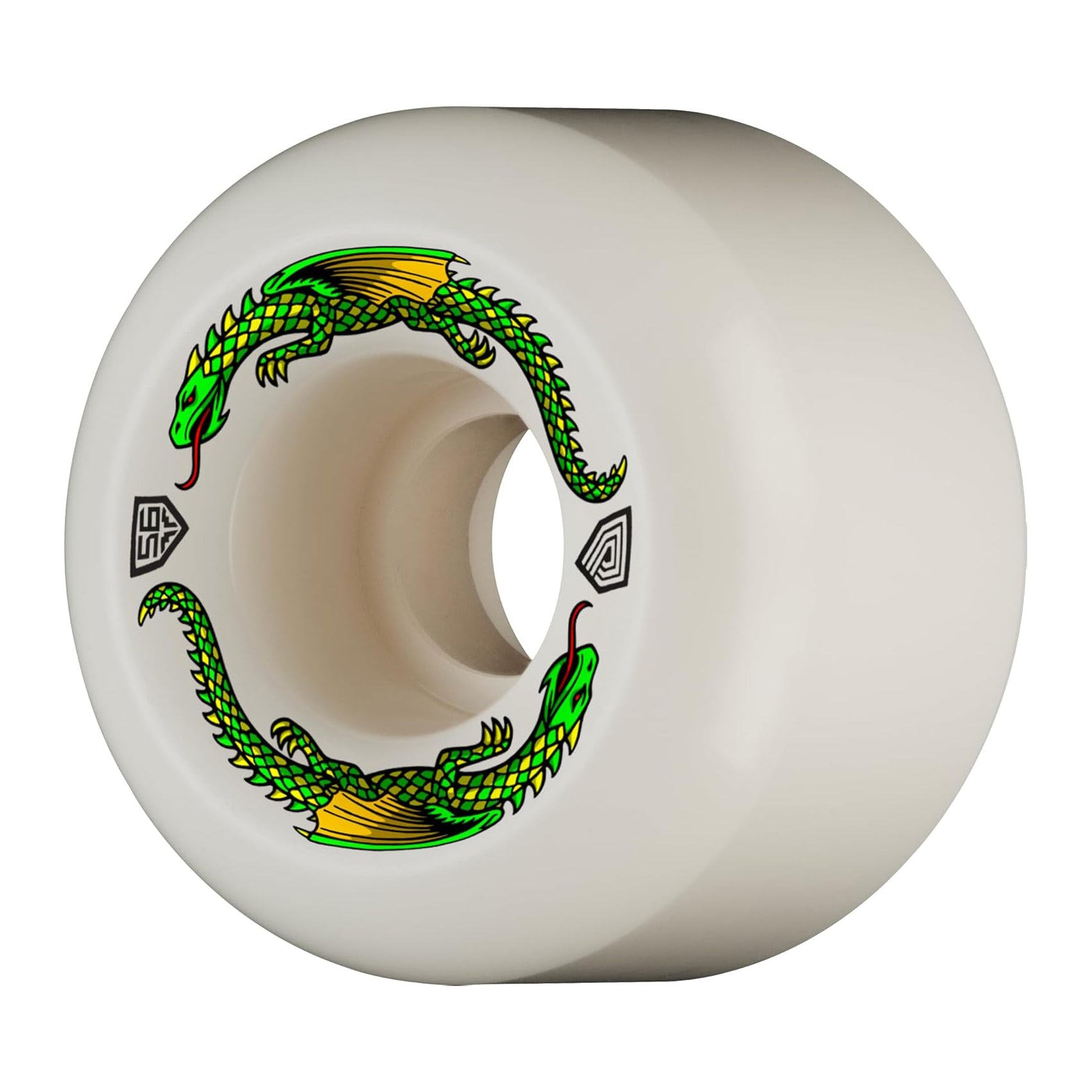 Powell Peralta Dragon Formula 93A Skateboard Wheels White 56x40 A2