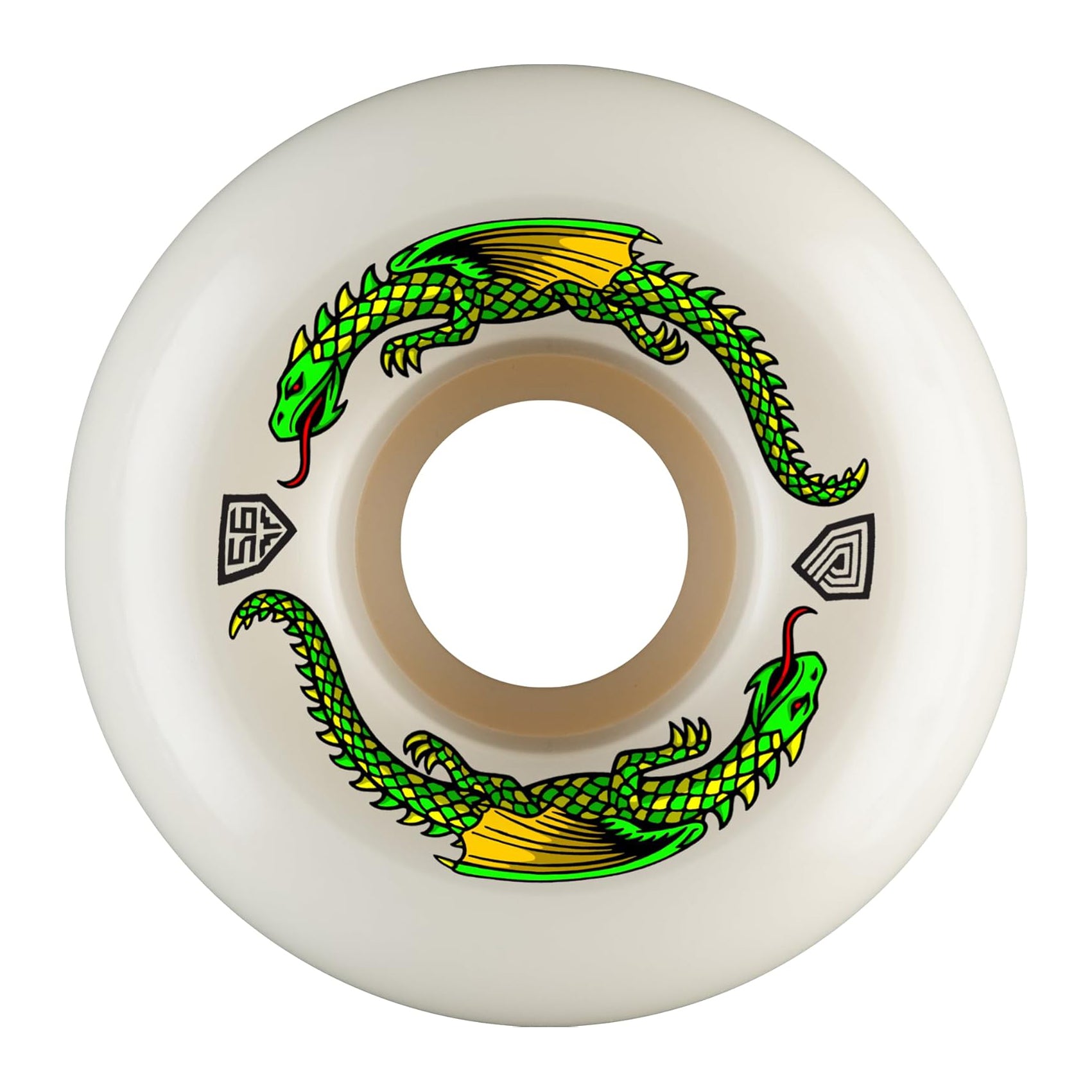 Powell Peralta Dragon Formula 93A Skateboard Wheels White 56x40 A2
