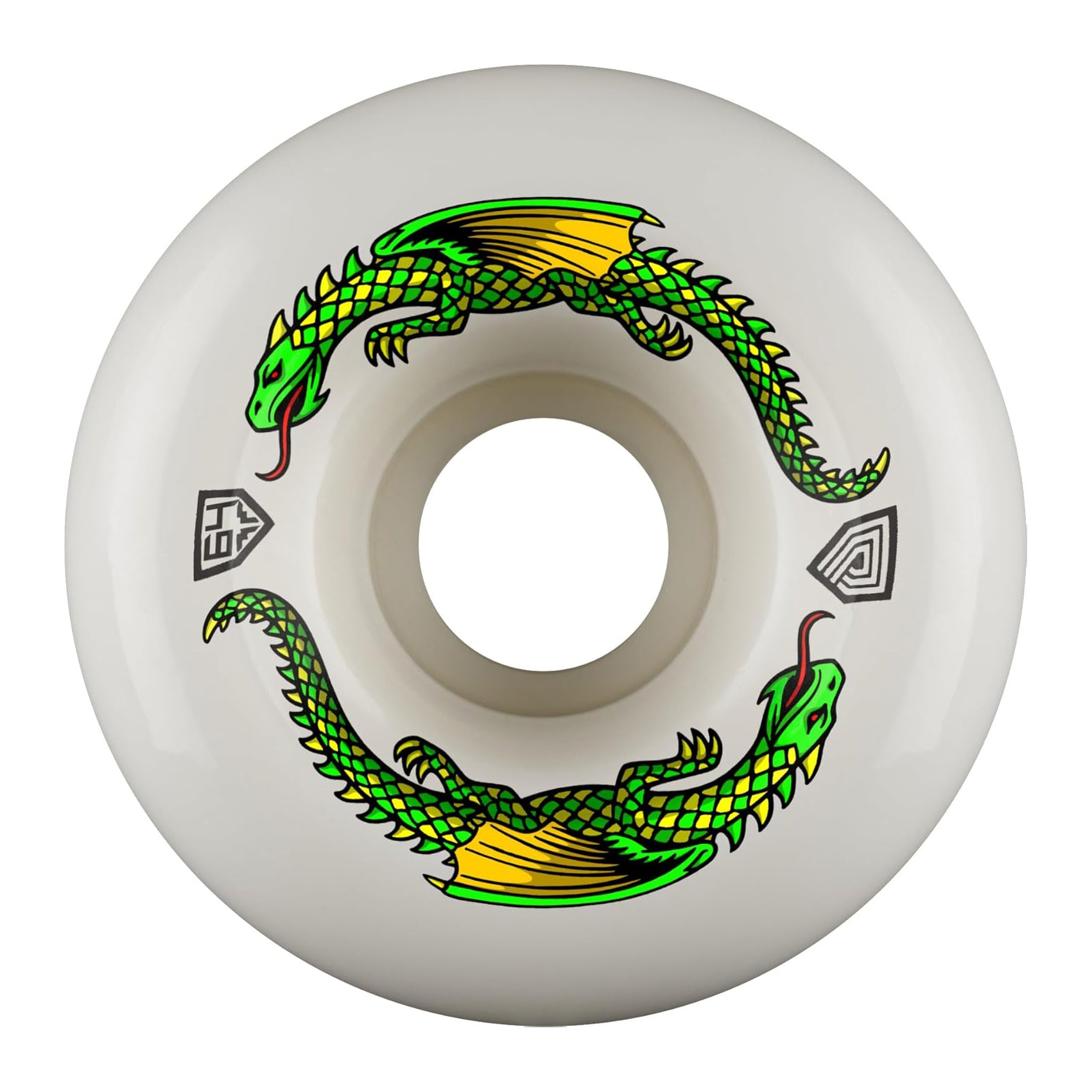 Powell Peralta Dragon Formula 93A Skateboard Wheels White 64x40 BOM