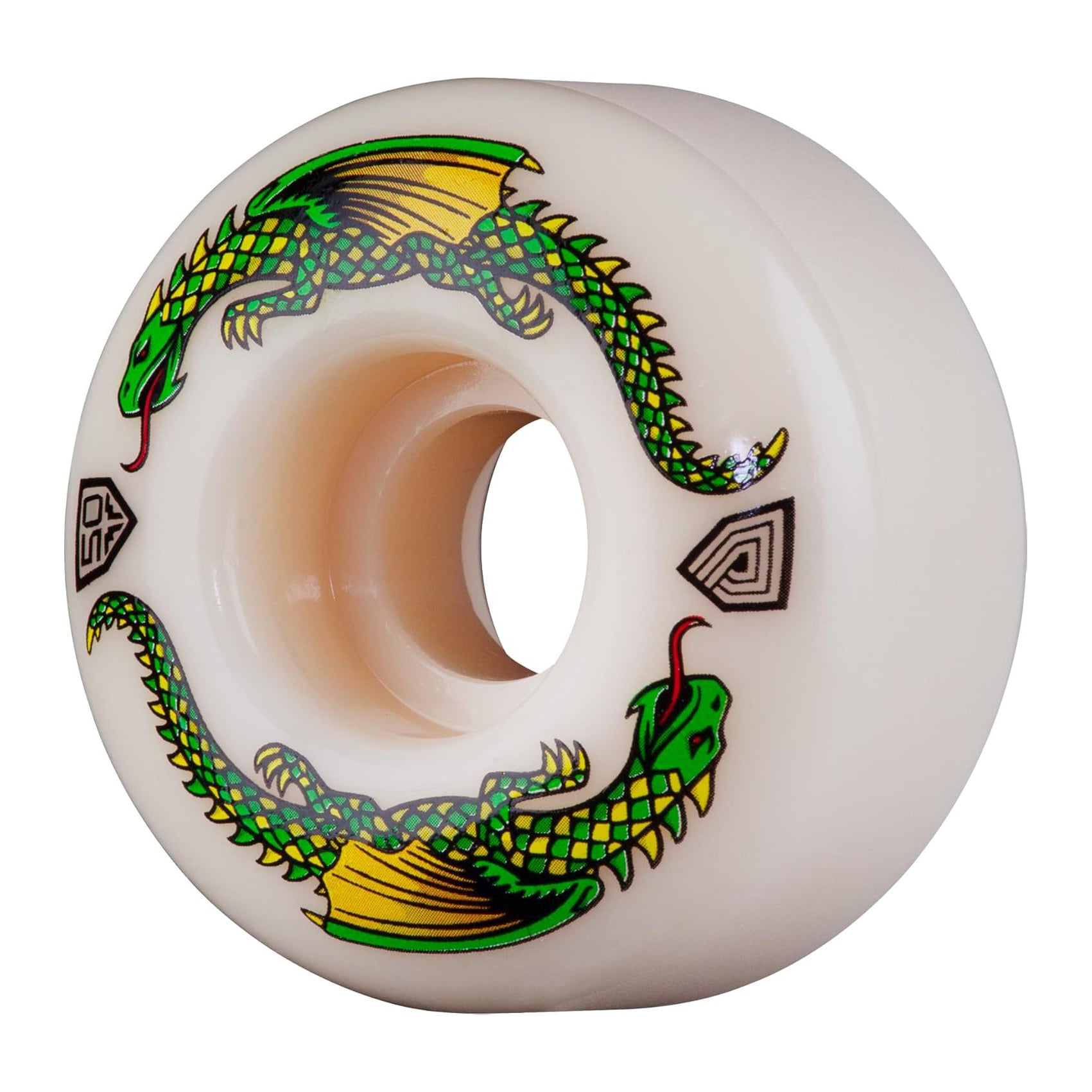 Powell Peralta Dragon Formula 93A Skateboard Wheels White 50x30