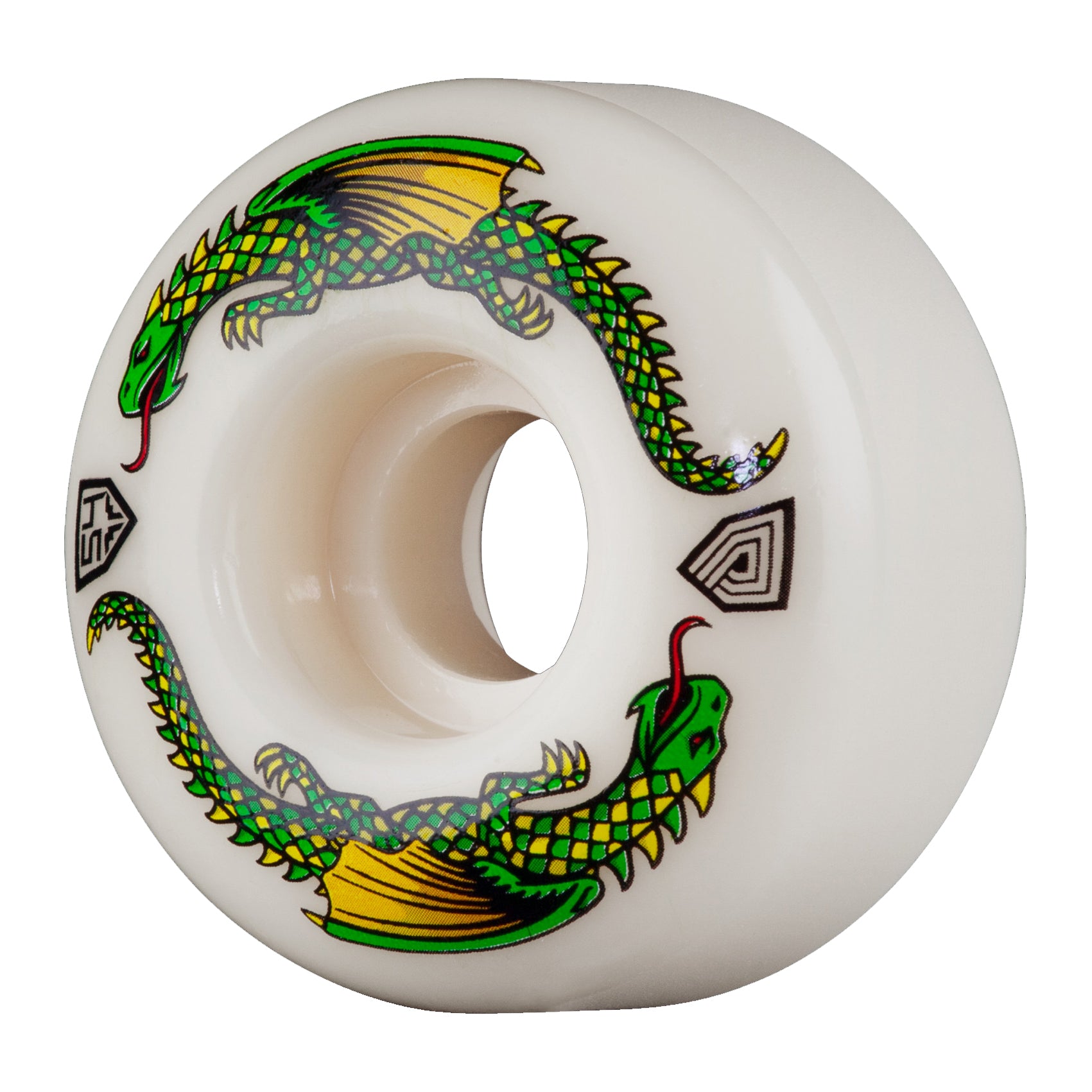 Powell Peralta Dragon Formula 93A Skateboard Wheels White 54x34