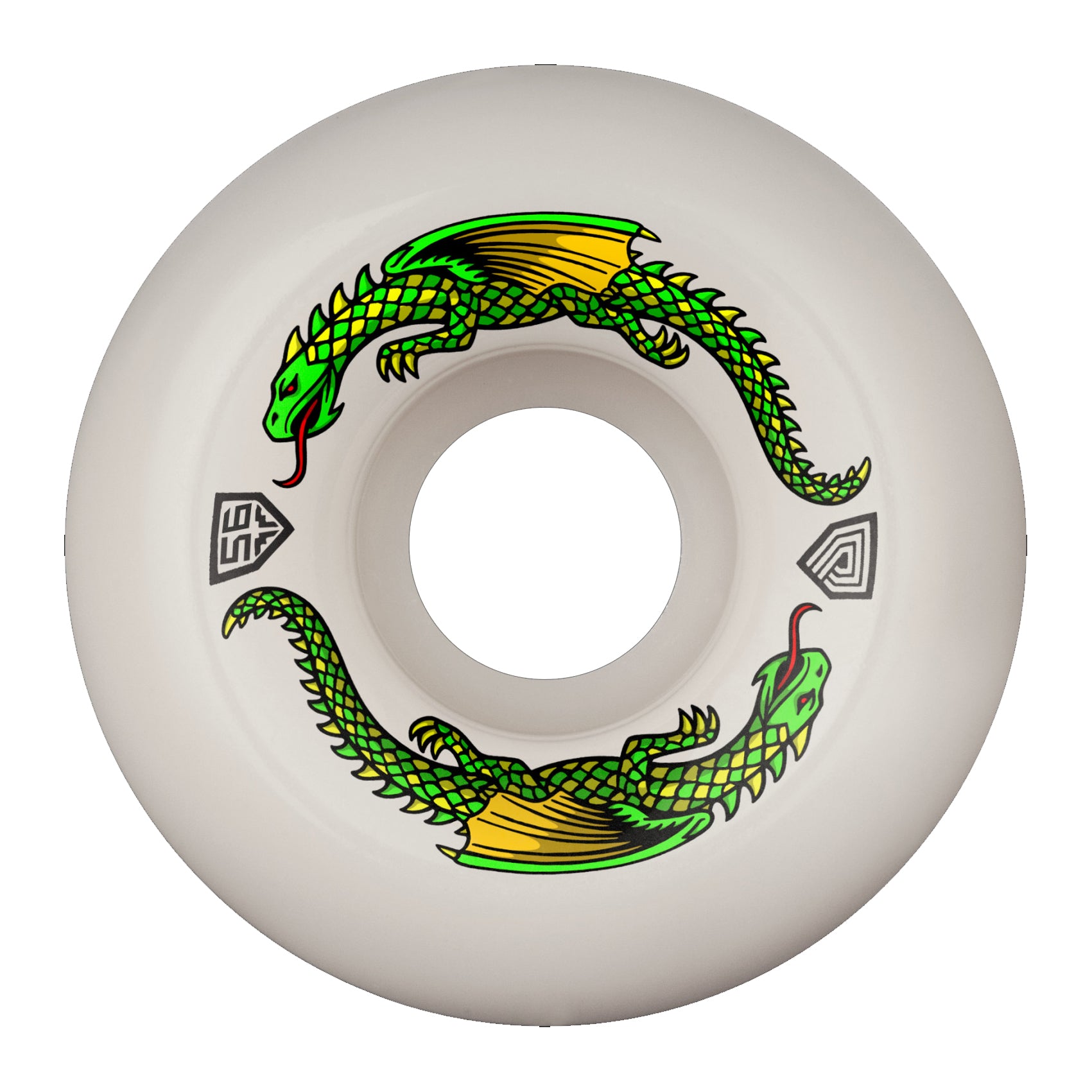 Powell Peralta Dragon Formula 93A Skateboard Wheels White 56x36