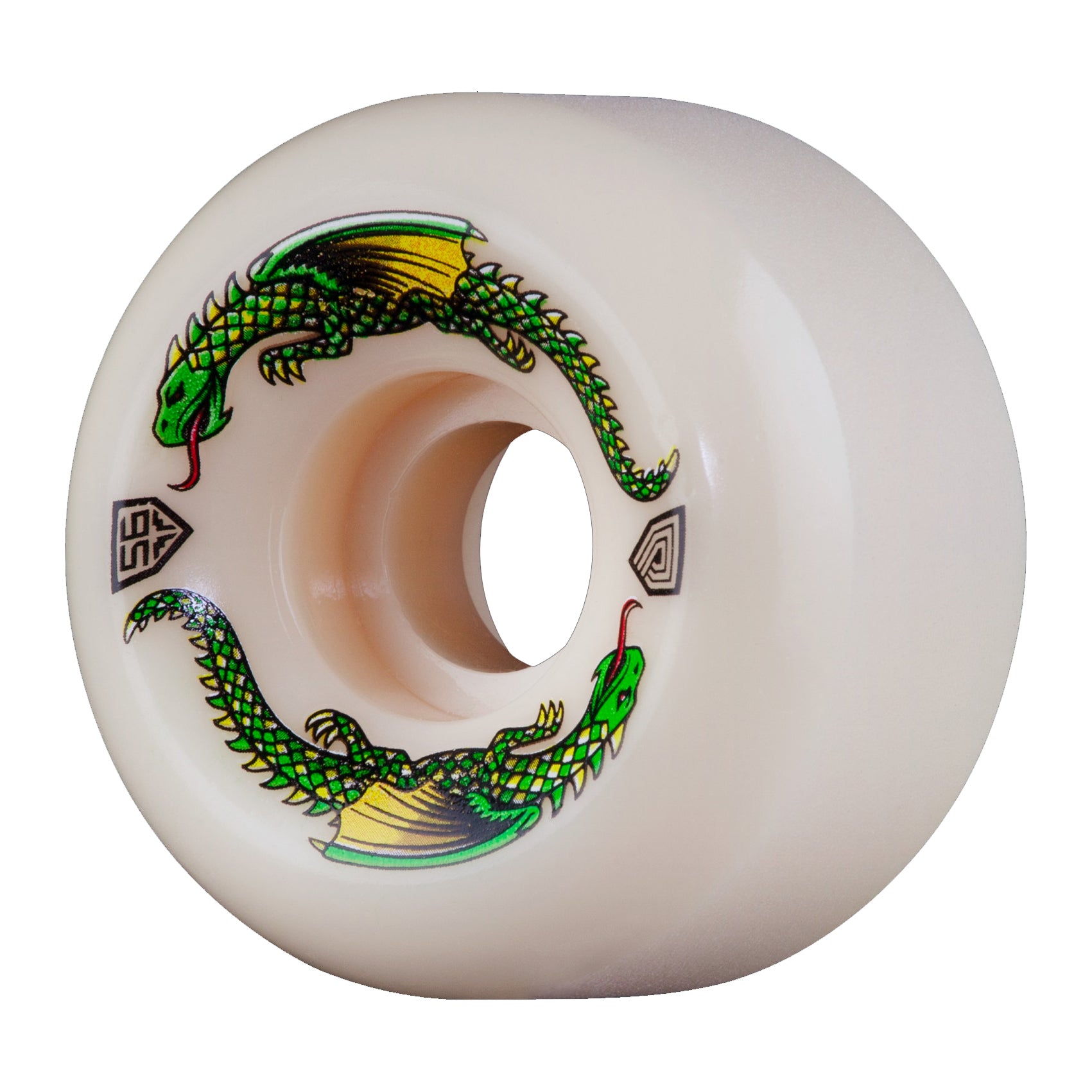 Powell Peralta Dragon Formula 93A Skateboard Wheels White 56x36
