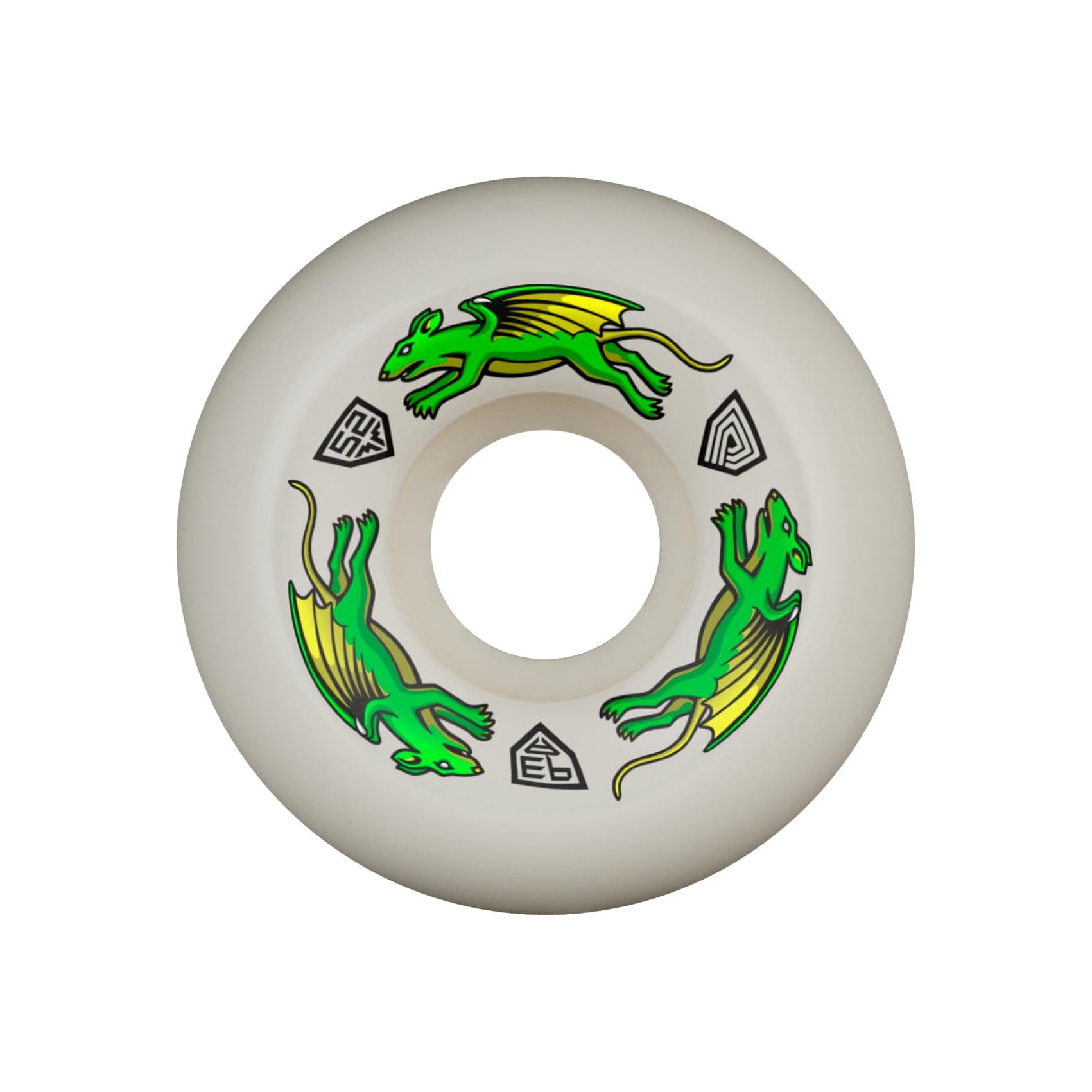 Powell Peralta Dragon Formula 93A Nano Rat Skateboard Wheels White 52x30 V5