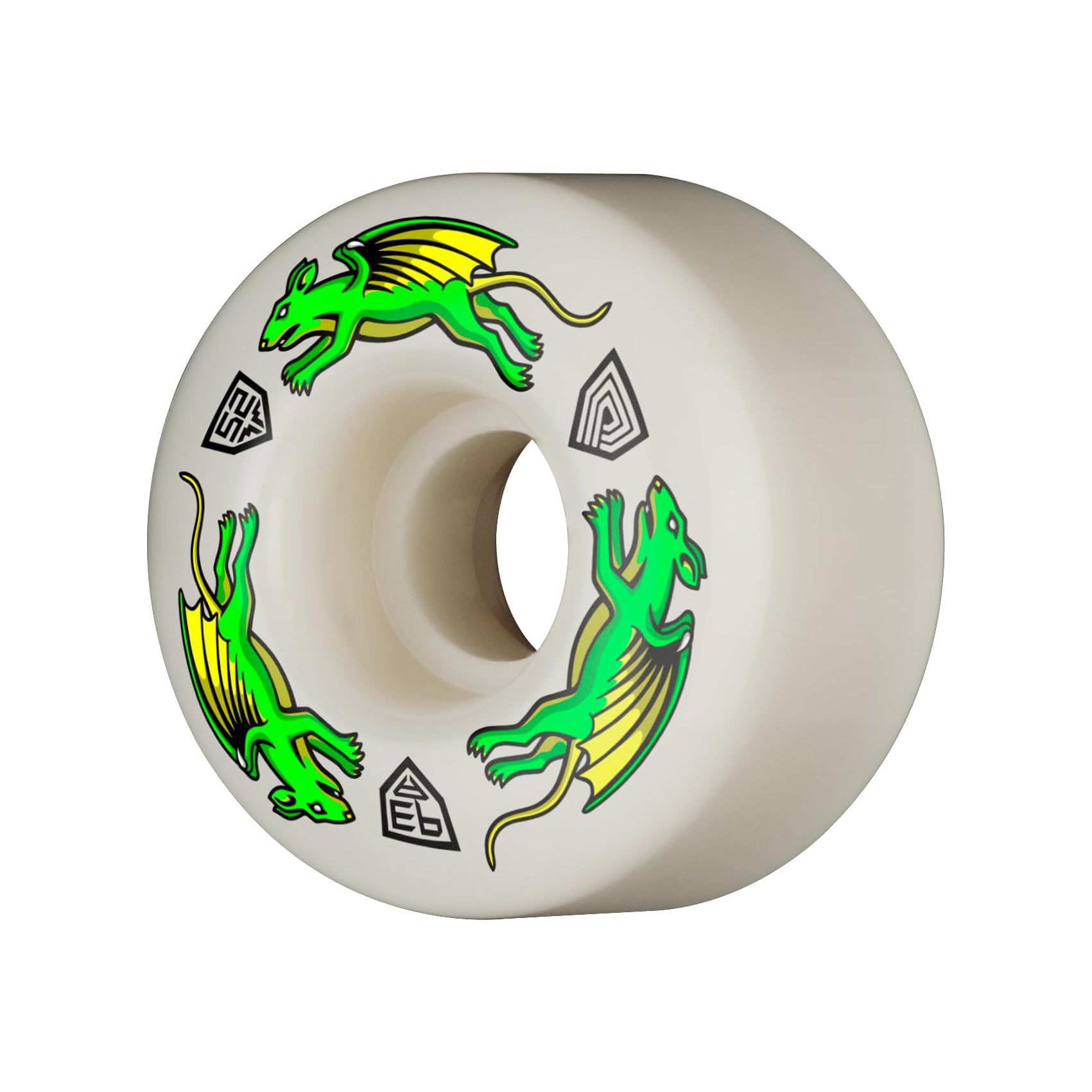 Powell Peralta Dragon Formula 93A Nano Rat Skateboard Wheels White 52x34 V4