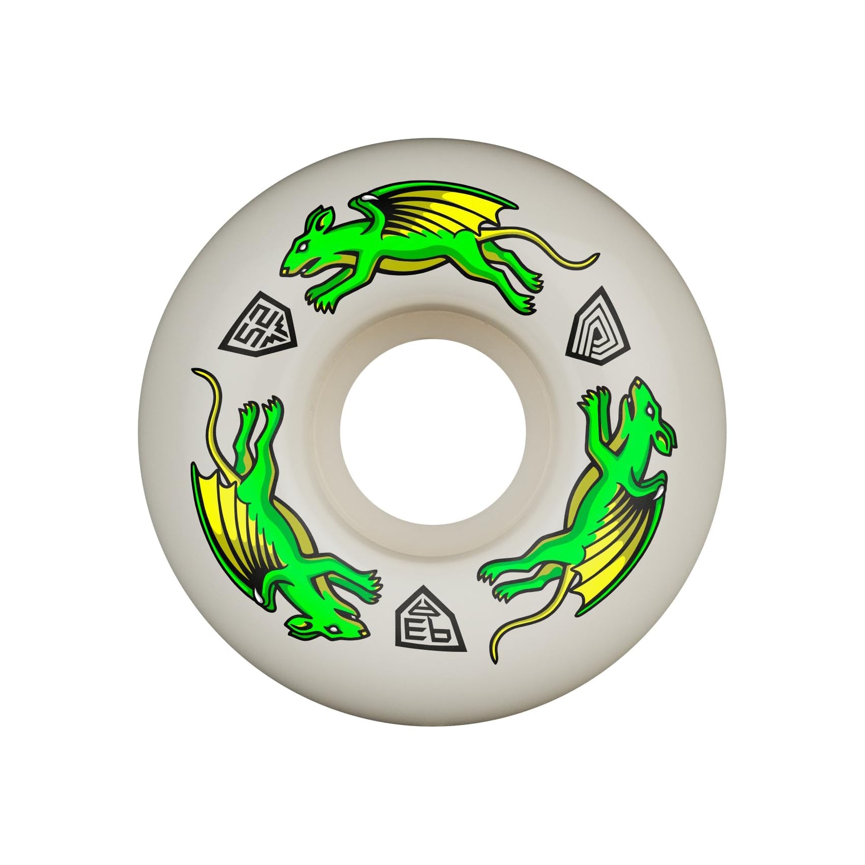 Powell Peralta Dragon Formula 93A Nano Rat Skateboard Wheels White 52x34 V4