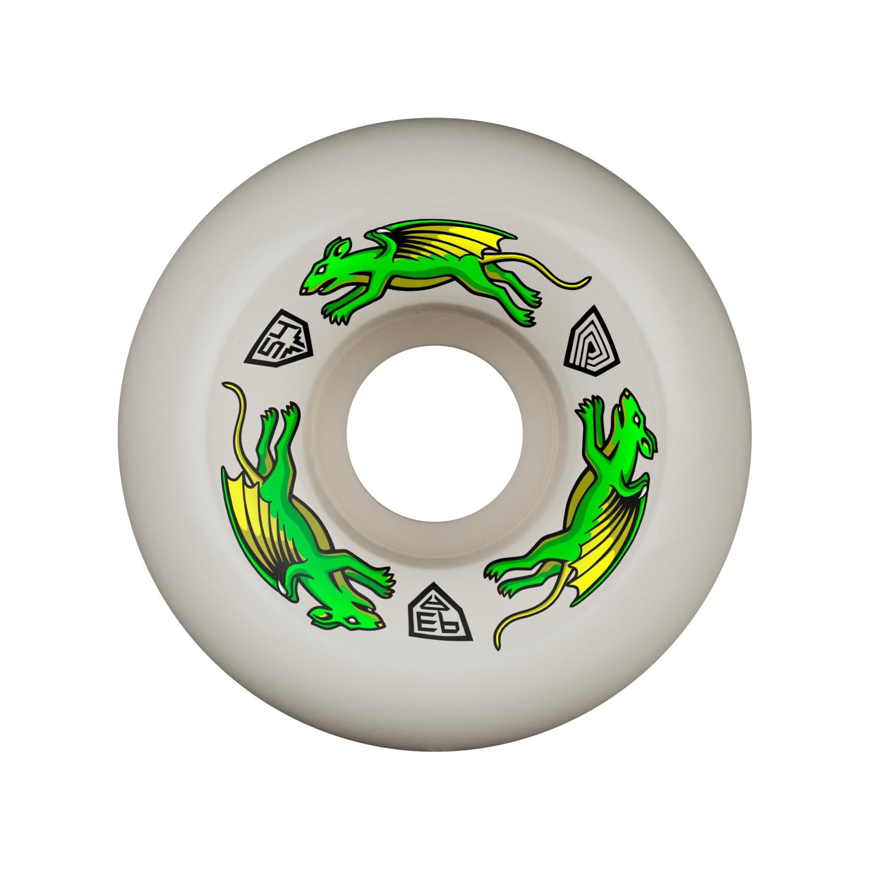 Powell Peralta Dragon Formula 93A Nano Rat Skateboard Wheels White 54x39 A2