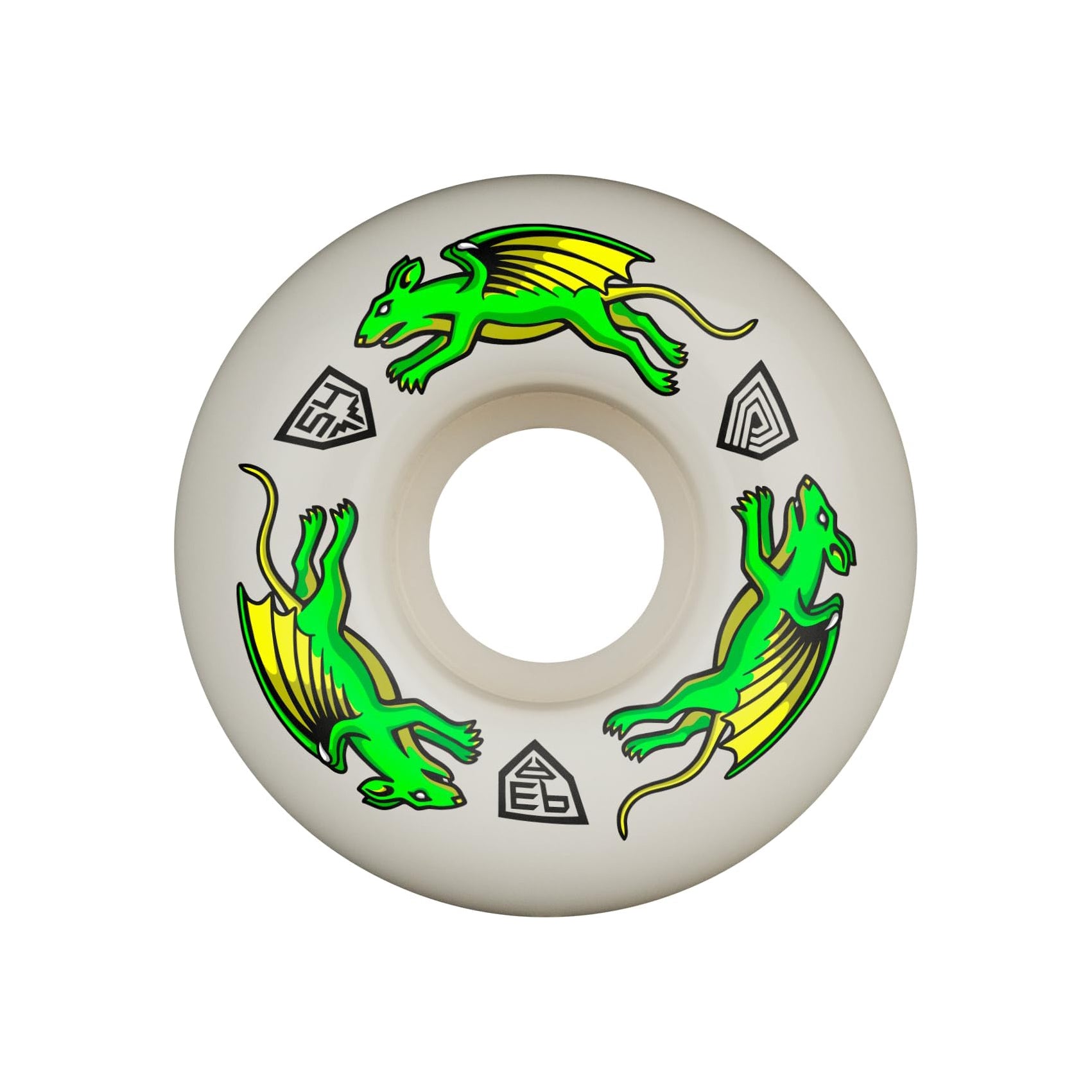Powell Peralta Dragon Formula 93A Nano Rat Skateboard Wheels White 54x34 V4
