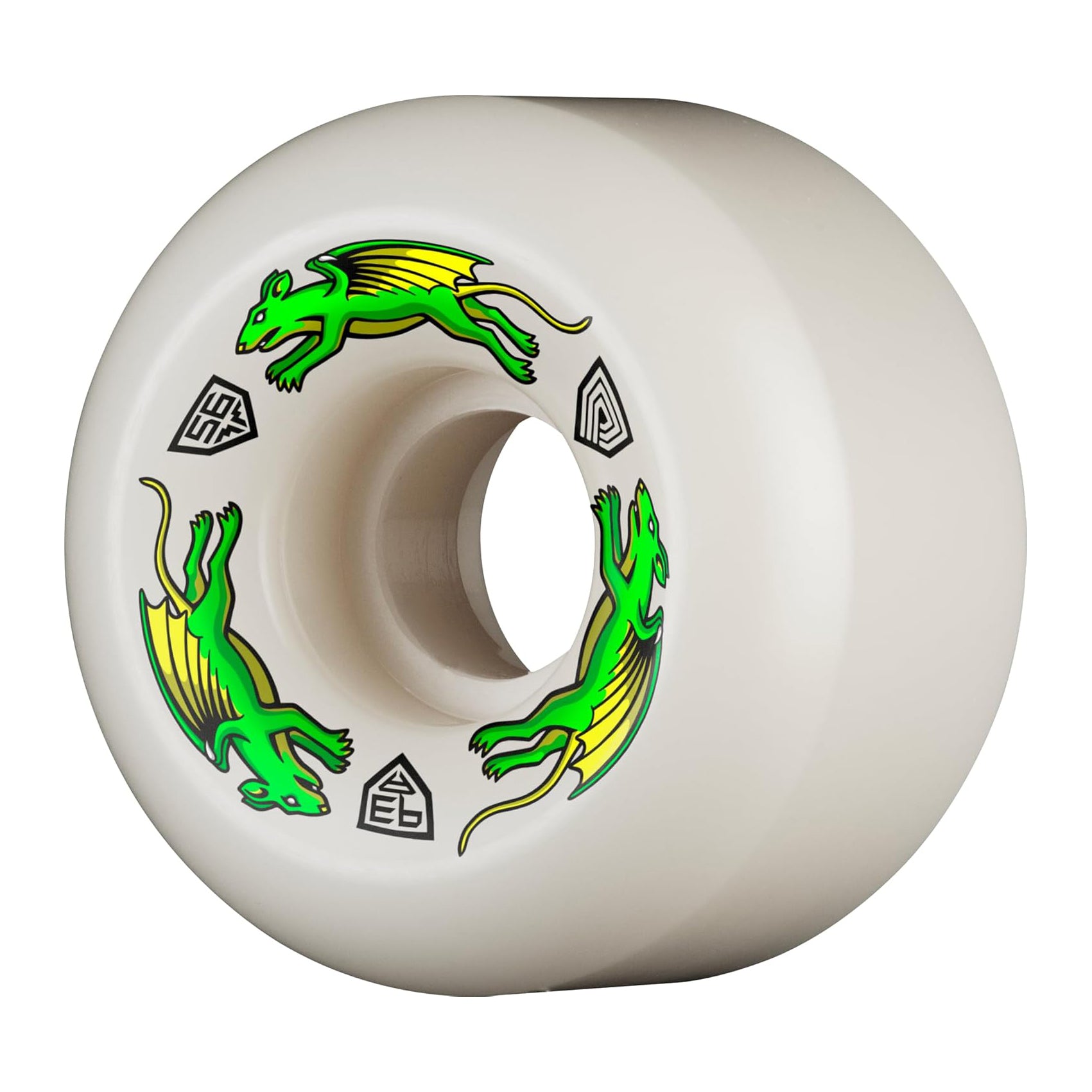 Powell Peralta Dragon Formula 93A Nano Rat Skateboard Wheels White 56x36 V6