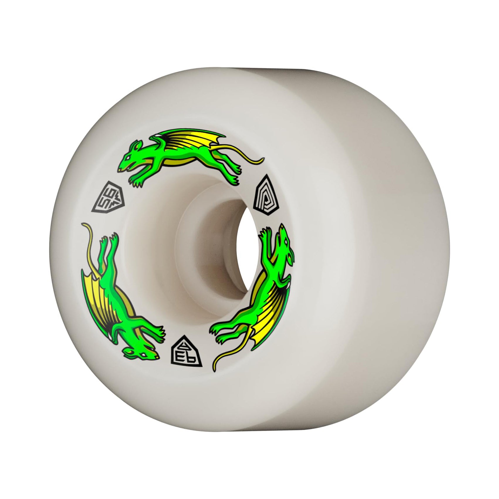 Powell Peralta Dragon Formula 93A Nano Rat Skateboard Wheels White 56x39 A2