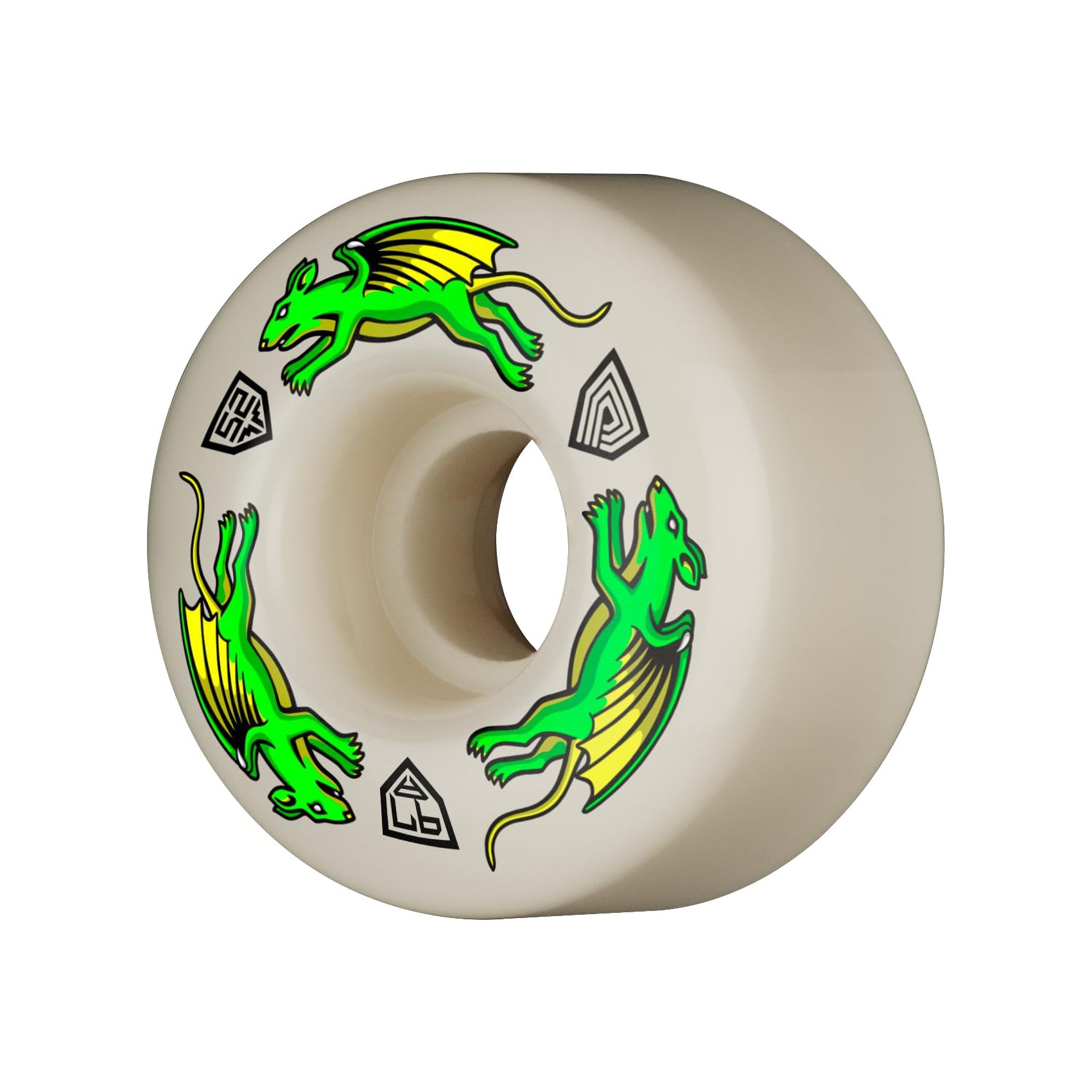 Powell Peralta Dragon Formula 97A Nano Rat Skateboard Wheels White 52x34 V4