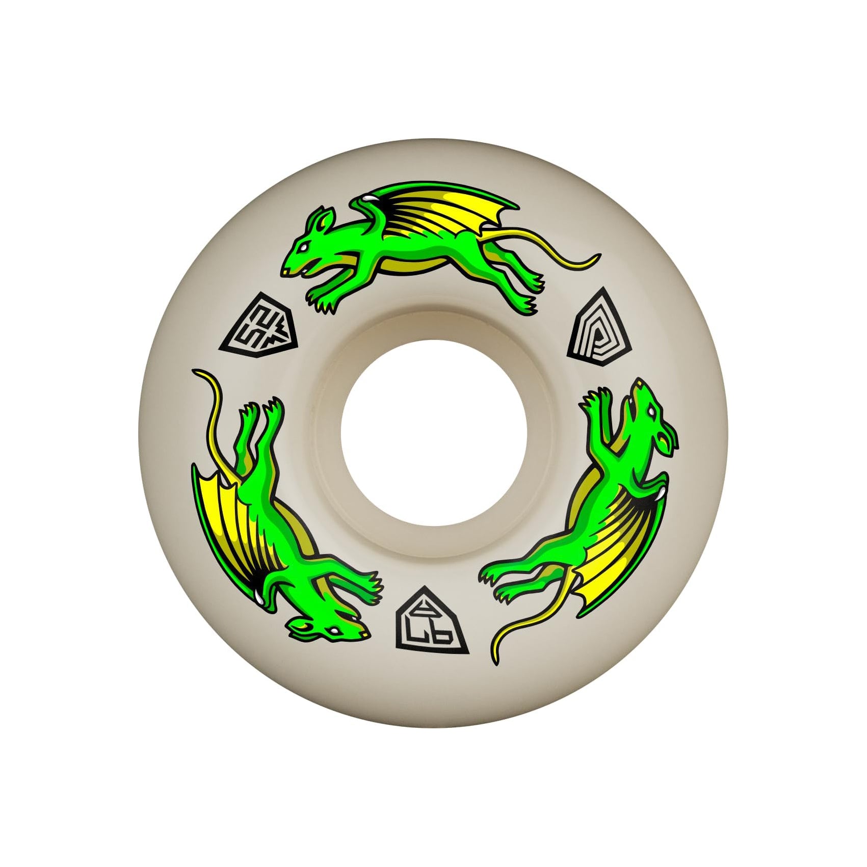 Powell Peralta Dragon Formula 97A Nano Rat Skateboard Wheels White 52x34 V4