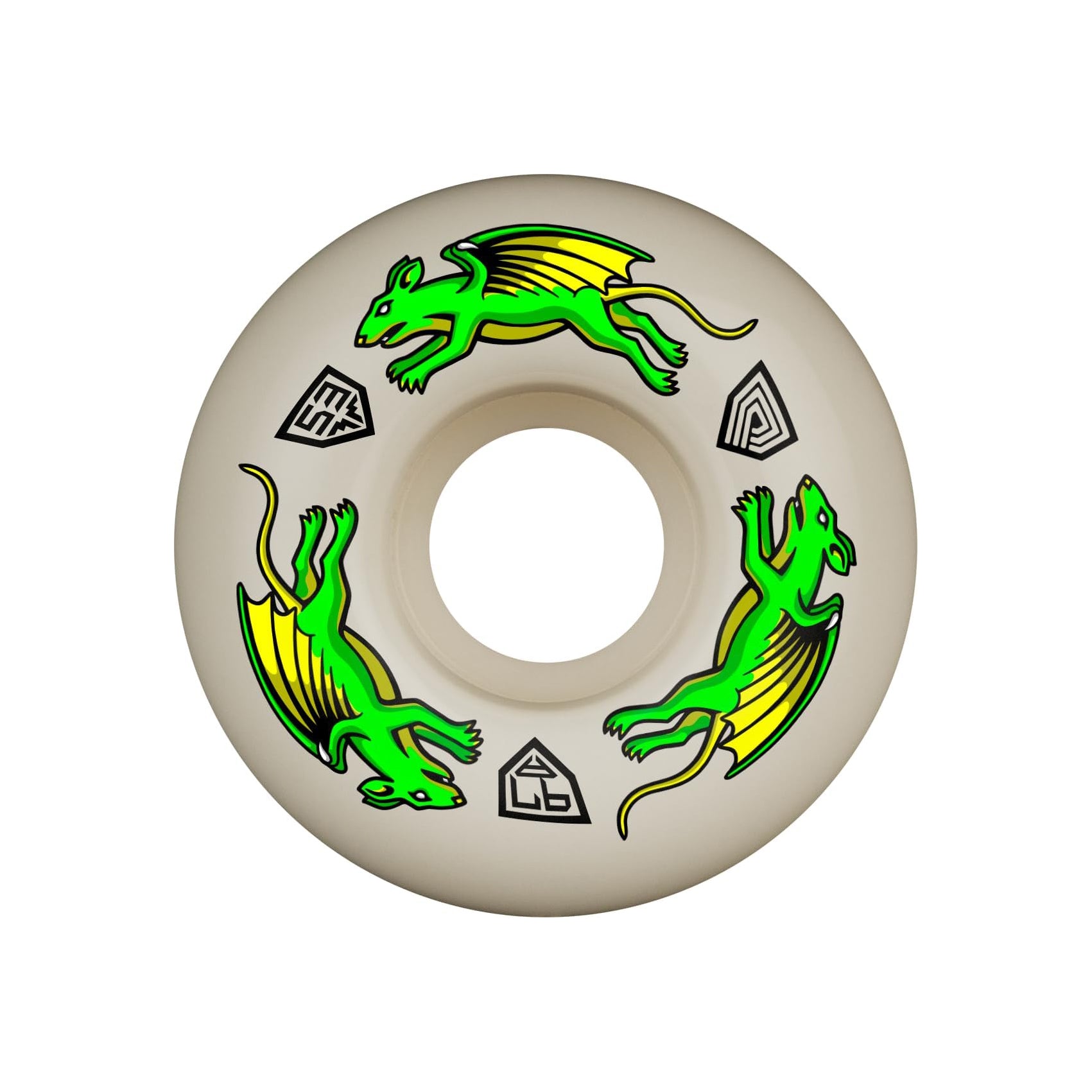 Powell Peralta Dragon Formula 97A Nano Rat Skateboard Wheels White 53x34 V4