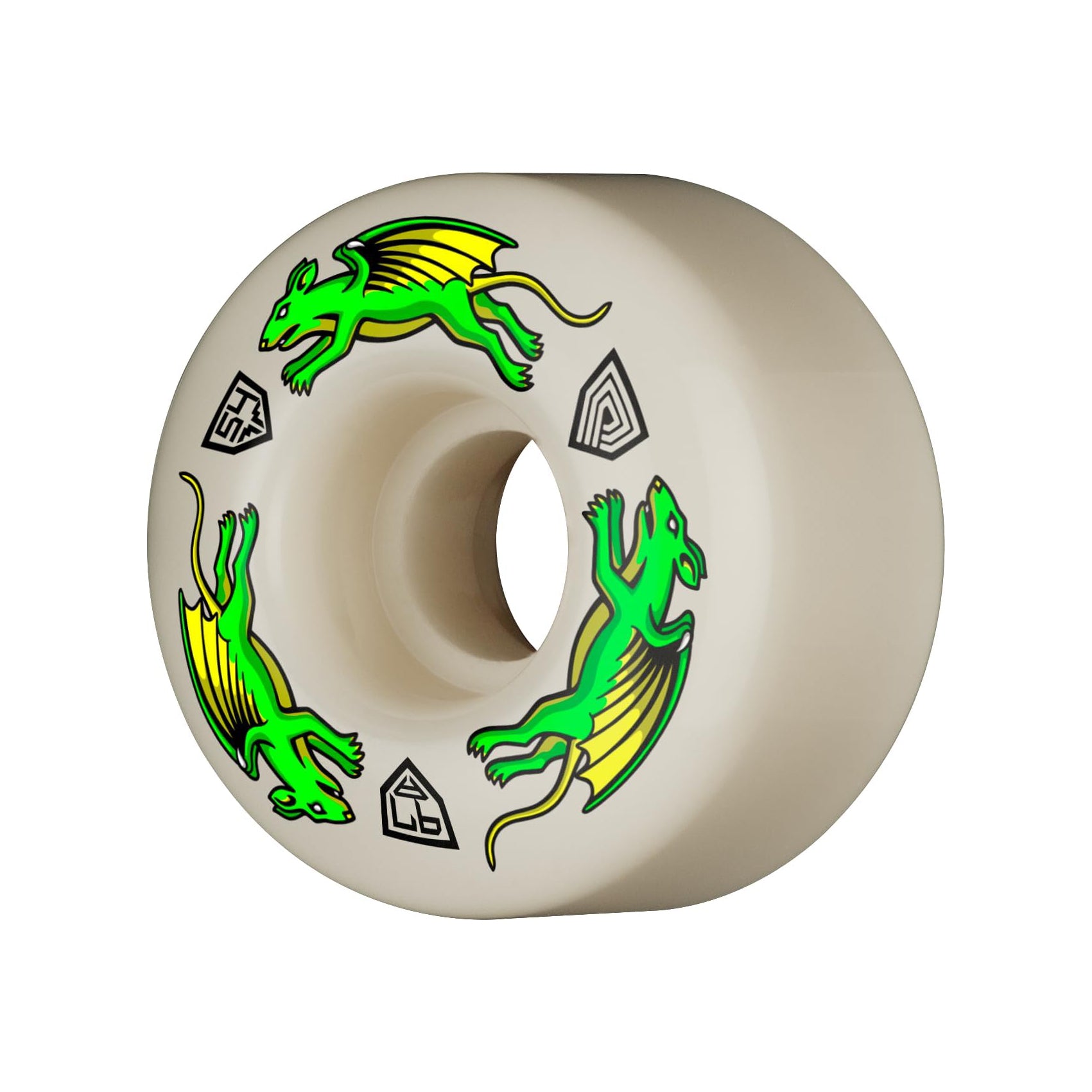 Powell Peralta Dragon Formula 97A Nano Rat Skateboard Wheels White 54x34 V4