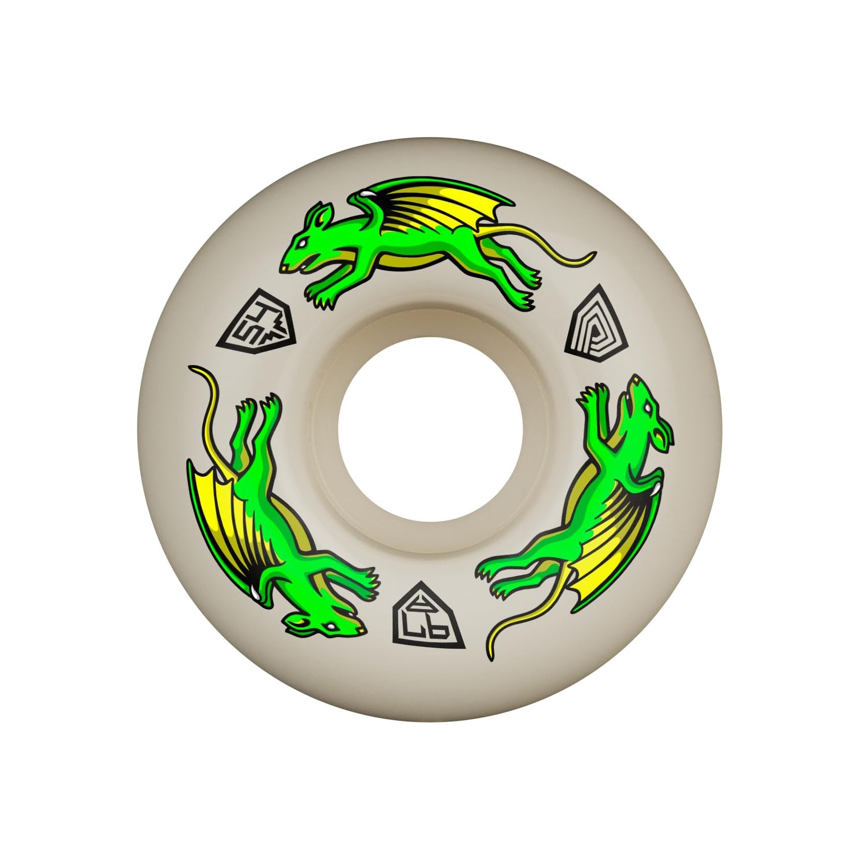 Powell Peralta Dragon Formula 97A Nano Rat Skateboard Wheels White 54x34 V4