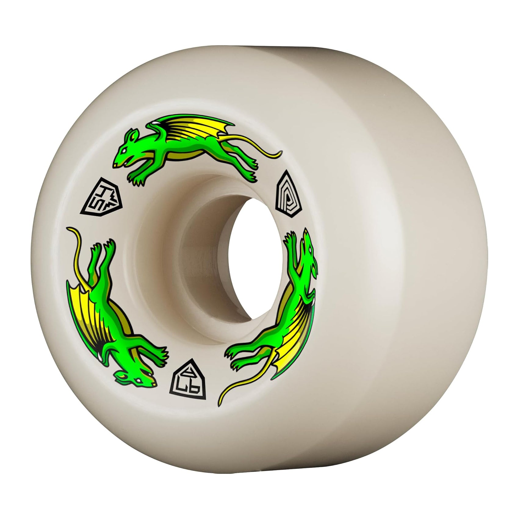 Powell Peralta Dragon Formula 97A Nano Rat Skateboard Wheels White 54x34 V6